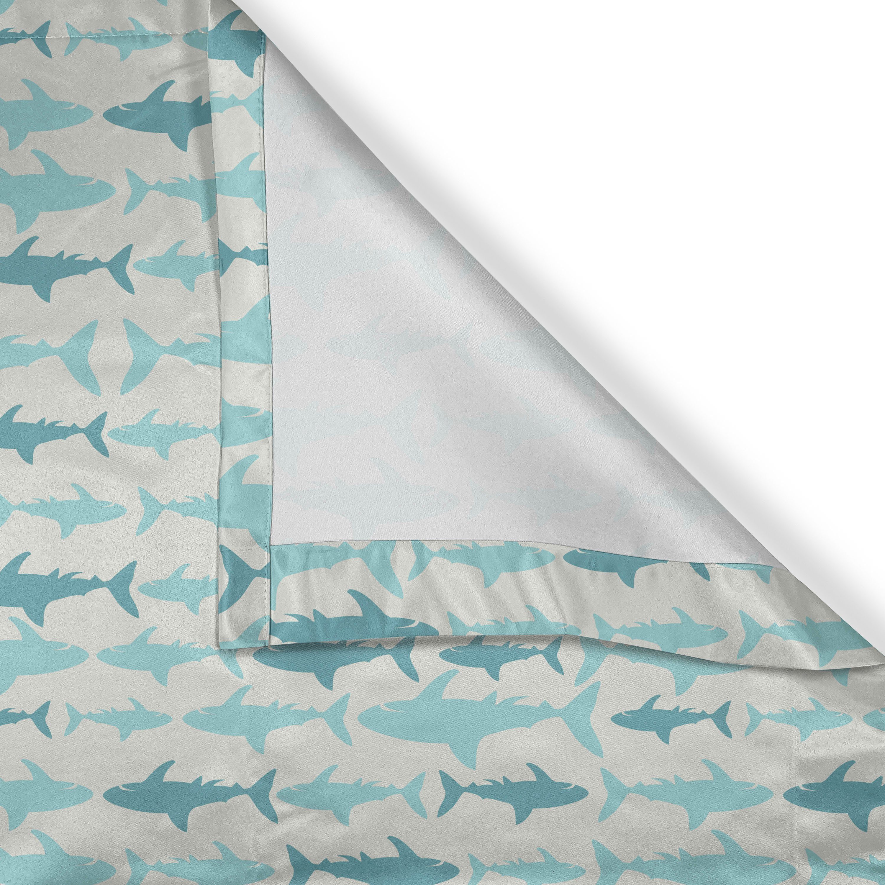 in Ozean Wohnzimmer, Gardine Schlafzimmer Sea Schwimmen Abakuhaus, 2-Panel-Fenstervorhänge Sharks Dekorative für