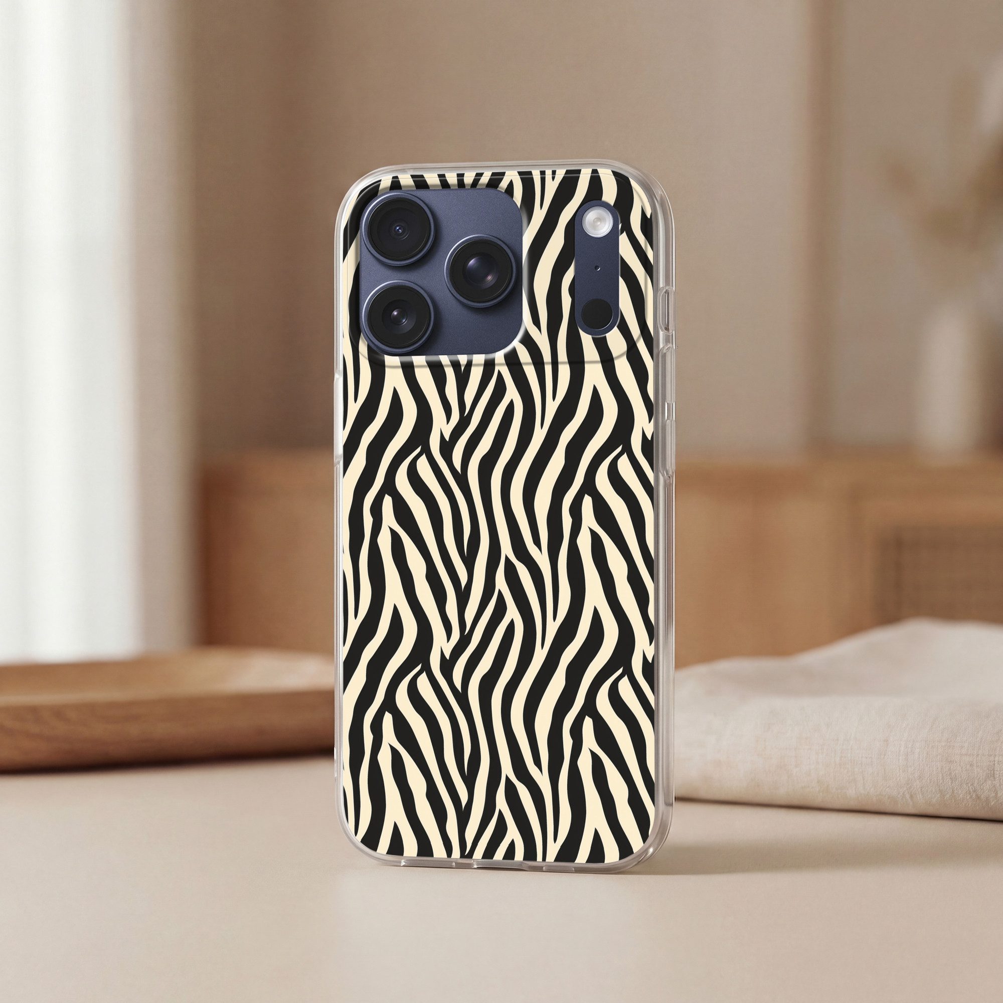 MuchoWow Handyhülle für Apple iPhone 17 Pro Zebra - Druck - Klassisch - Schwarz, Smartphone-Bumper, Print, Handy Schutzhülle Dünn