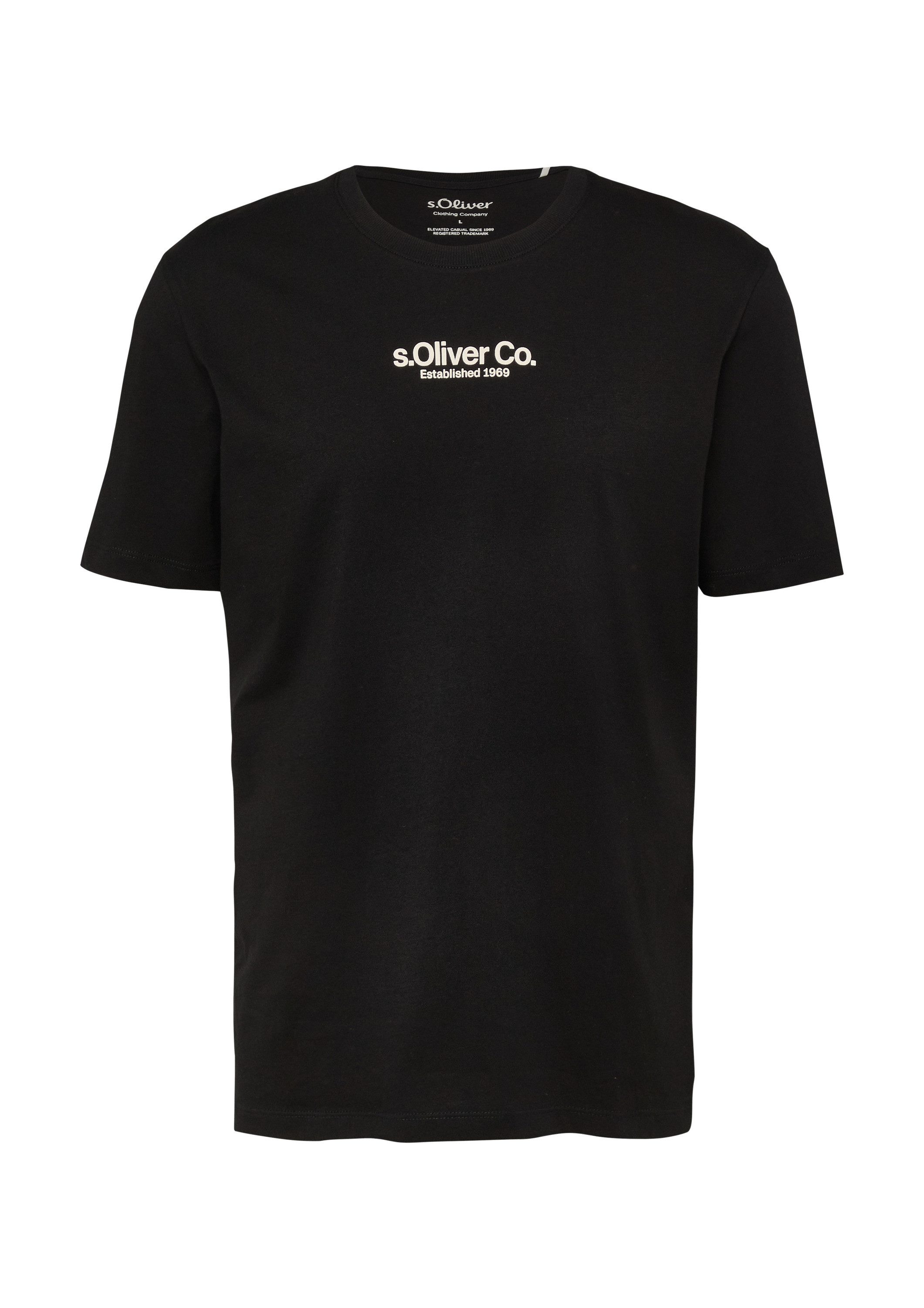 s.Oliver Kurzarmshirt T-Shirt T-Shirt mit Crew Neck und Logoprint