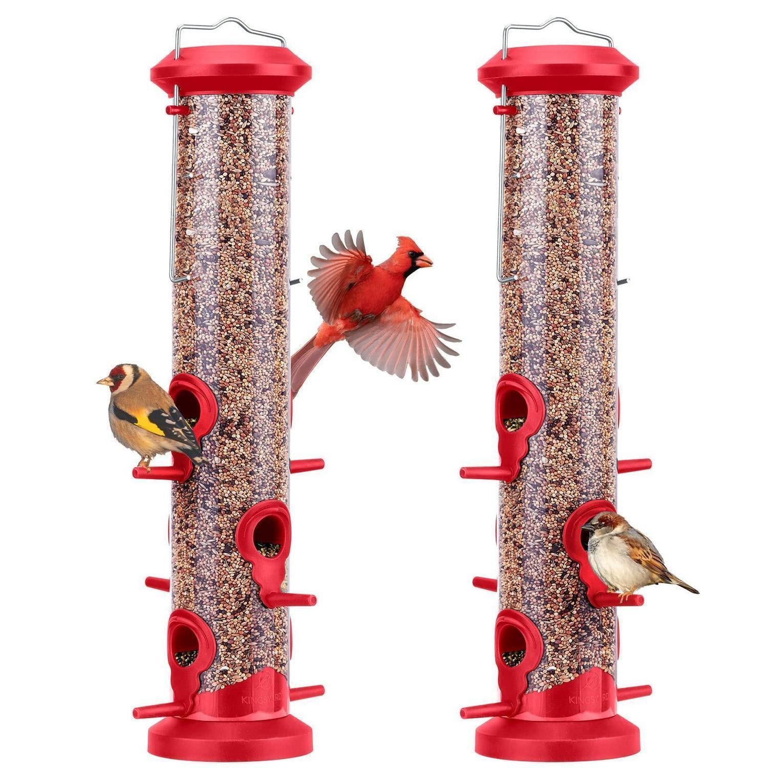 LuxusKollektion Futterspender Vogelfutterspender 2X 38cm Rot