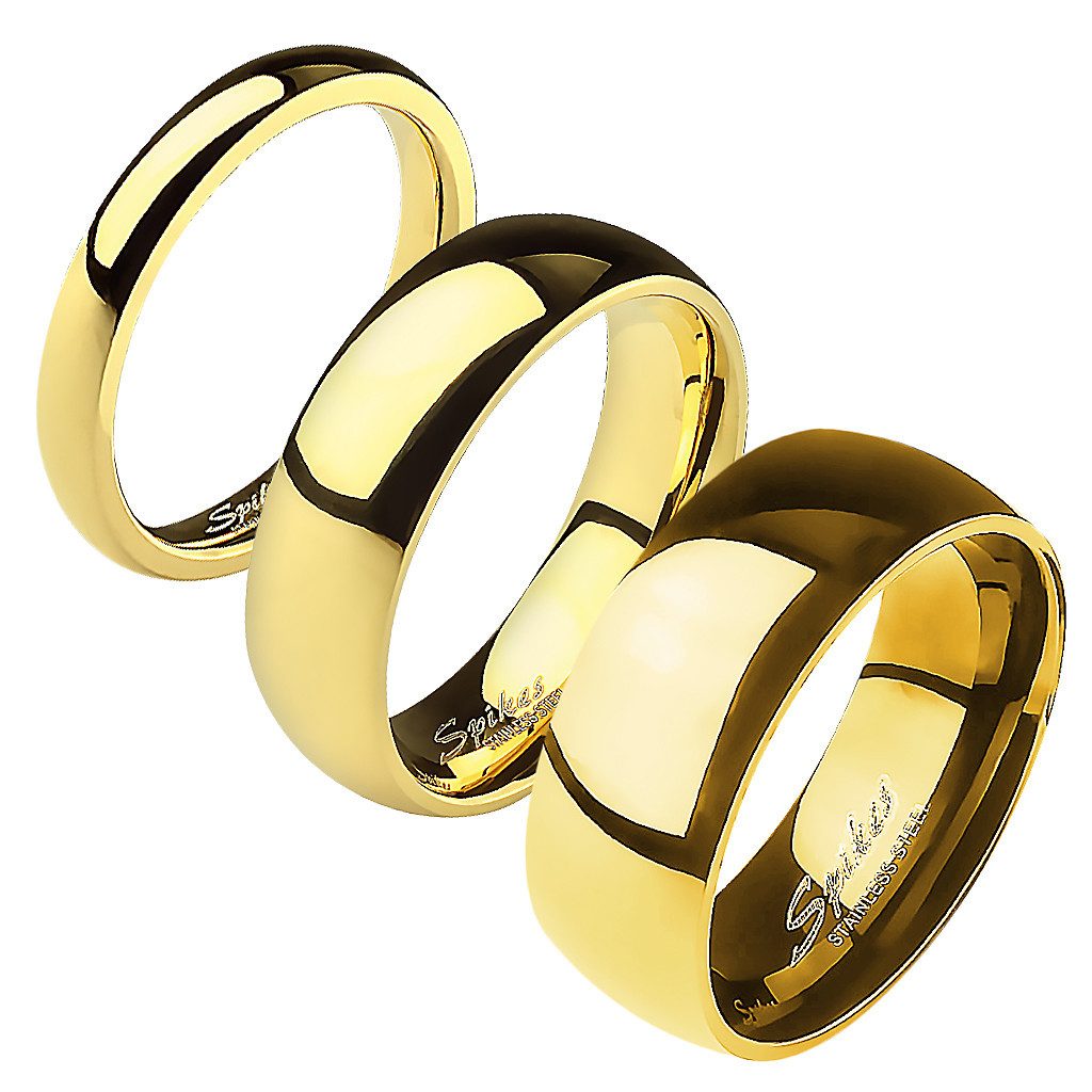 Taffstyle Fingerring Herrenring Damenring Edelstahl Gold Unisex Partnerring vergoldet (Freundschaftsring Paarring Partnerring Ehering Trauring Hochzeitsring), Verlobungsring Partnerring Freundschaftring Herrenring Damenring