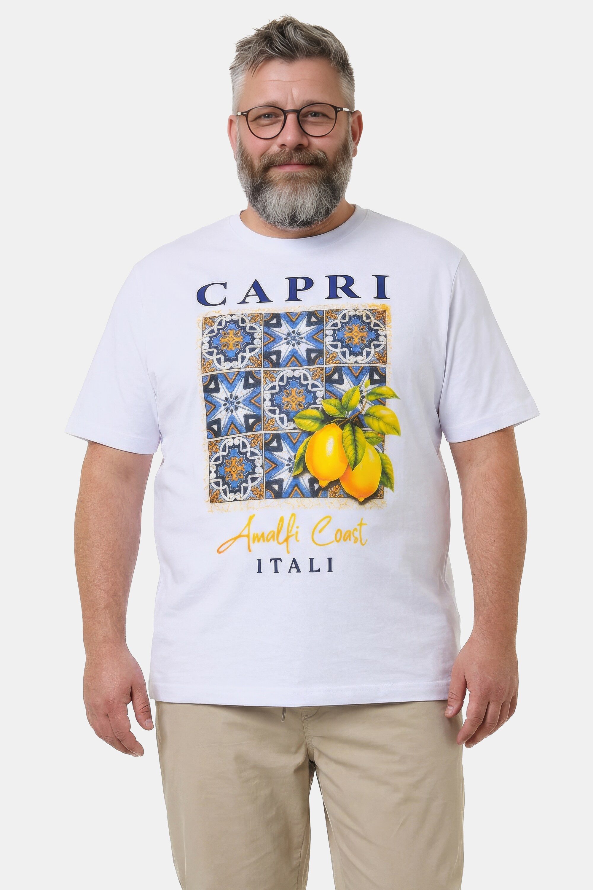 Men Plus T-Shirt T-Shirt Halbarm Brustprint bis 8 XL
