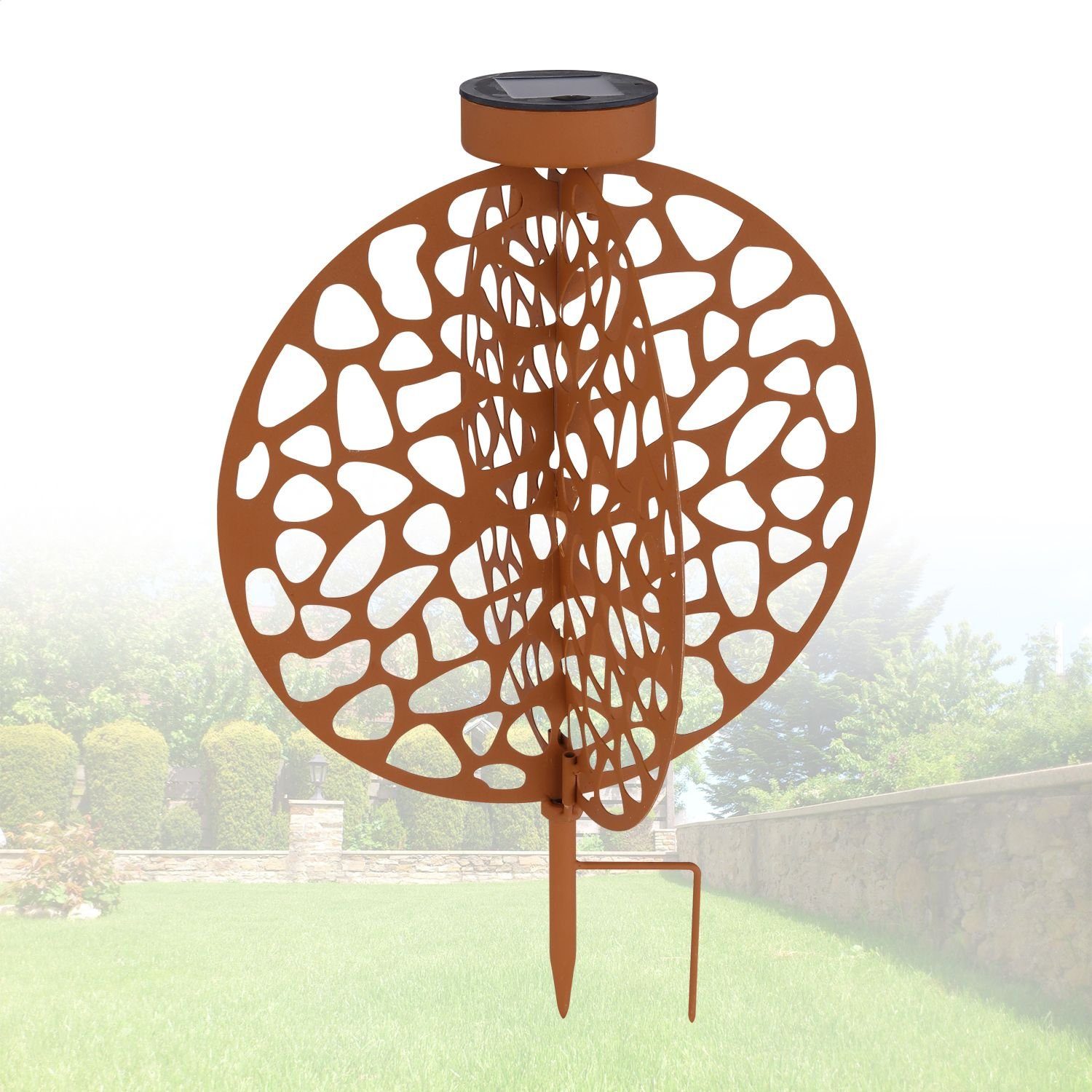 bmf-versand LED Solarleuchte Solarleuchte Garten Scheibe Solarlampe Außen Außenleuchte Solar mit, Gartenbeleuchtung, Außenlampe, LED fest integriert, warmweiß, Dekoleuchte