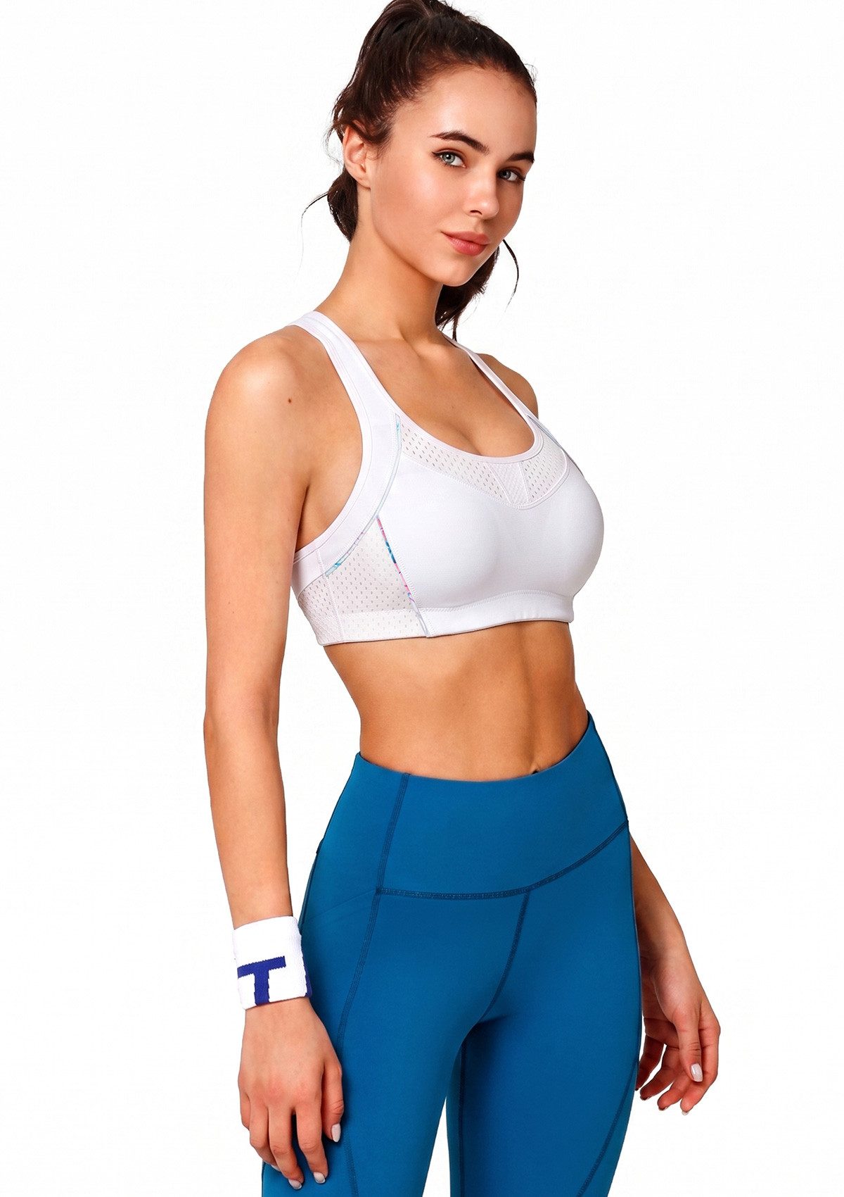 Yvette Sport-BH Starker halt, mit integrierte Cups, Ringerrücken, Lauf Fitness bra 080160