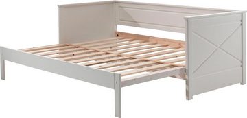 Vipack Bett Vipack Pino, Kojenbett LF 90x200 cm, ausziehen auf 180x200 cm, Ausf. Weiß lackiert