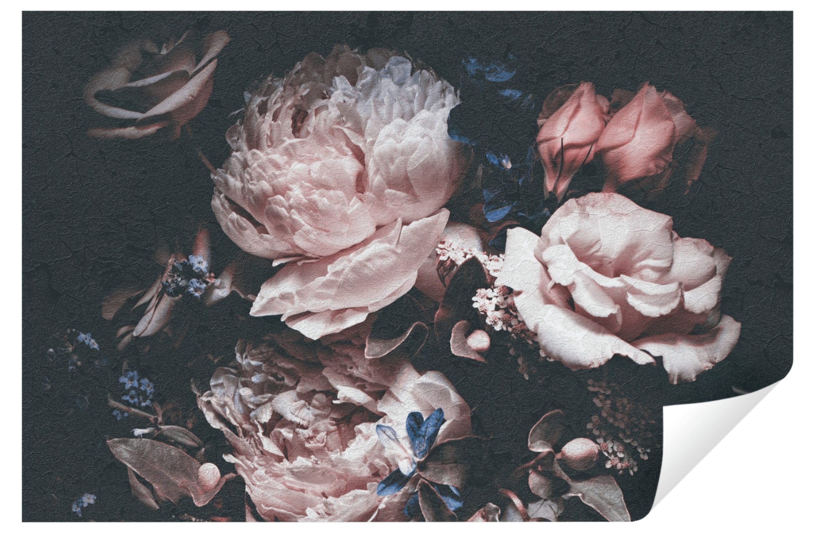 Wallarena Fototapete Blumen Dark Romantisch Vlies Tapete Wohnzimmer Schlafz günstig online kaufen