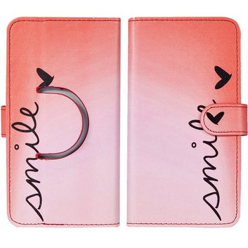 K-S-Trade Handyhülle für Huawei P40, Schutzhülle Handyhülle Hülle cover bookstyle Etui ''smile'' rot