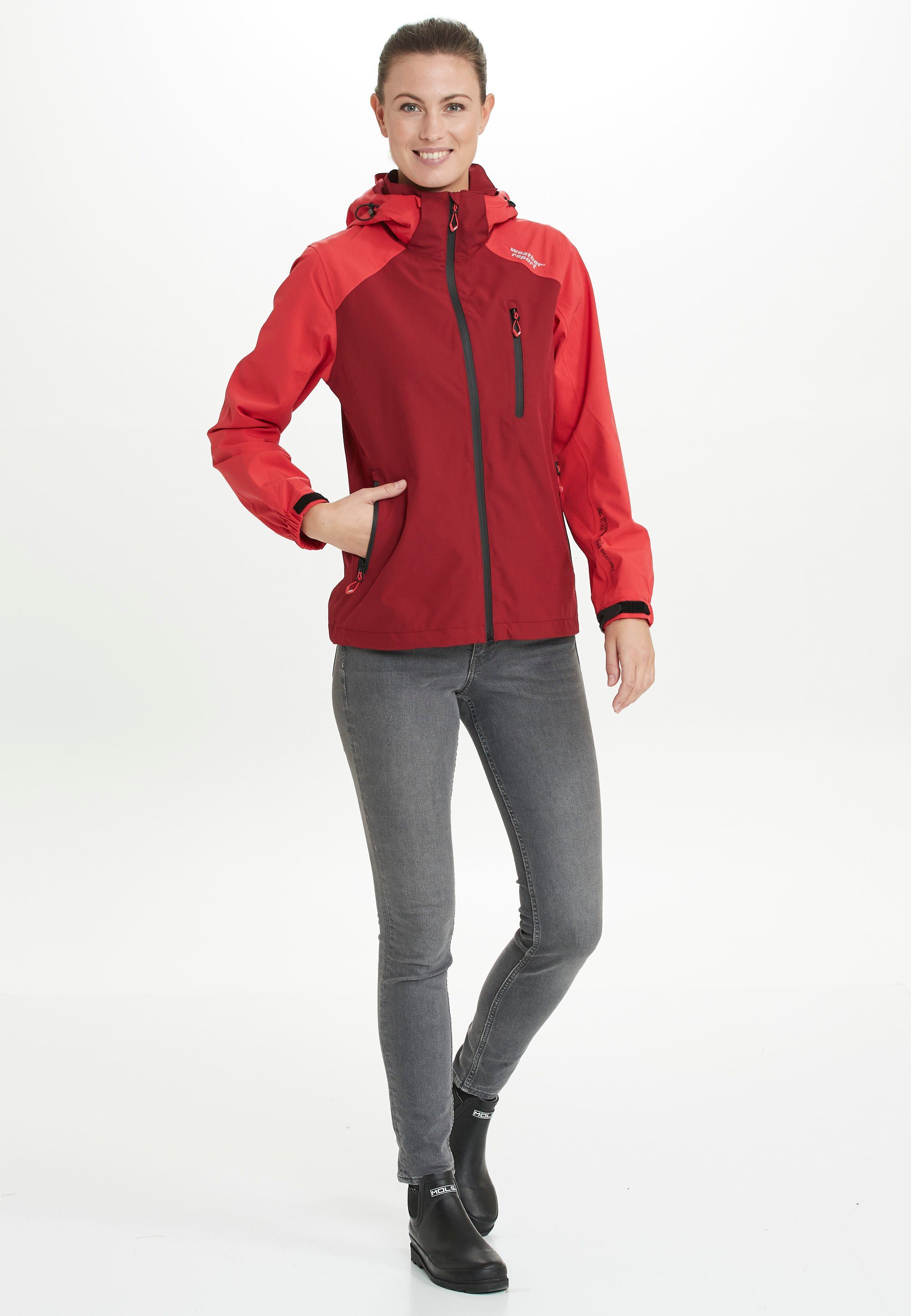 wasserdichter REPORT mit CAMELIA Beschichtung dunkelrot W-PRO15000 Outdoorjacke WEATHER