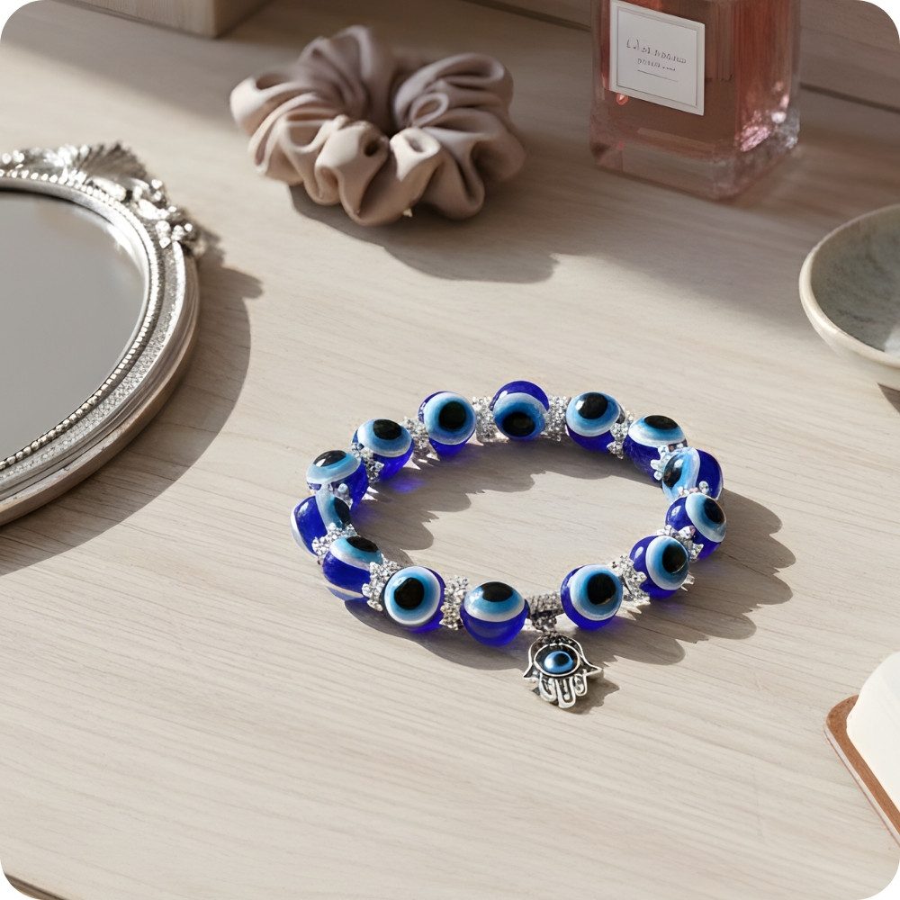YouBella Charm-Armband Evil Eye Armband Silberfarben Kristall verstellbar, Nickel- & bleifrei, Hautfreundlich, Verstellbar – Bild 5 von 5