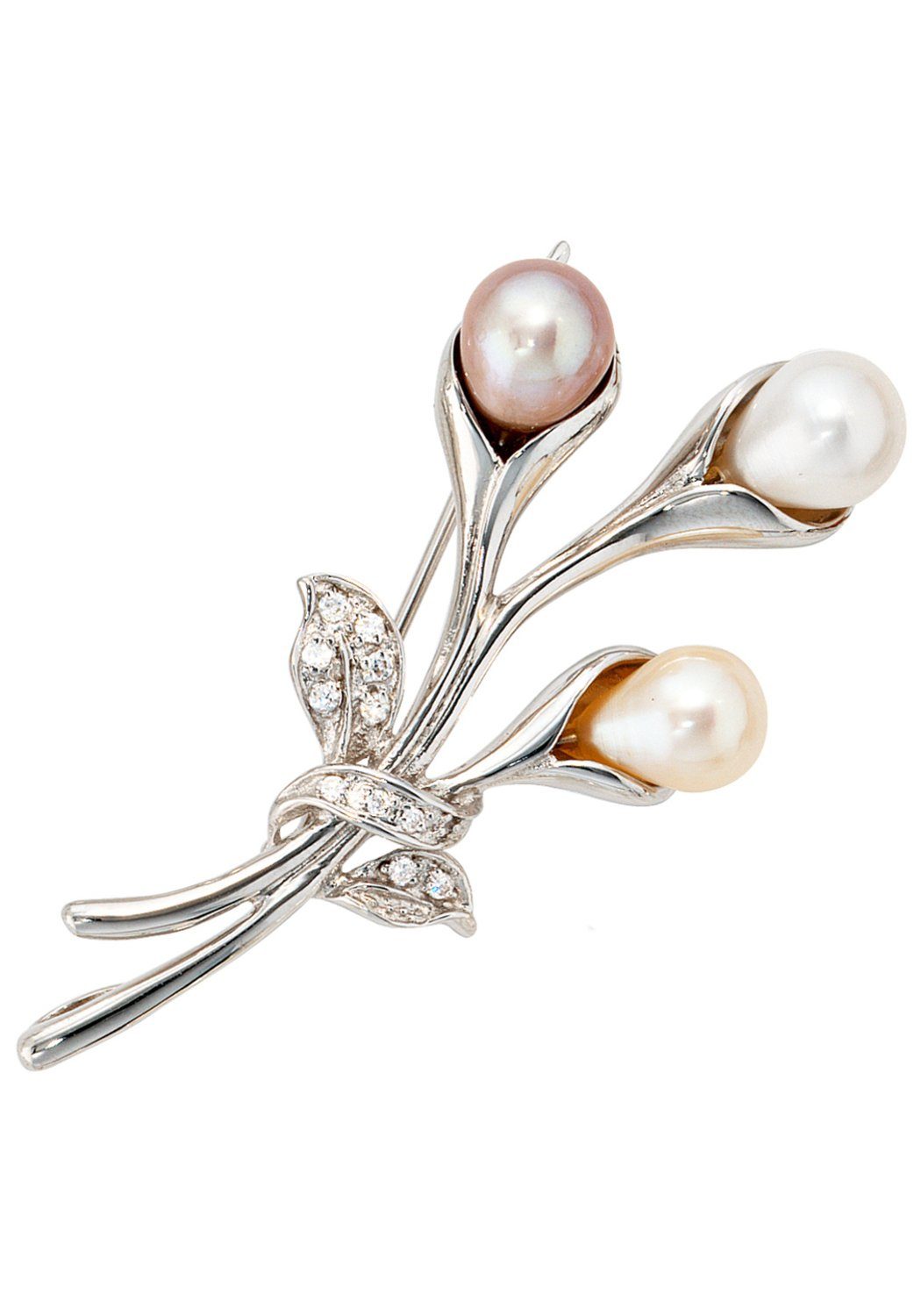 JOBO Brosche, 925 Silber mit Süßwasser...