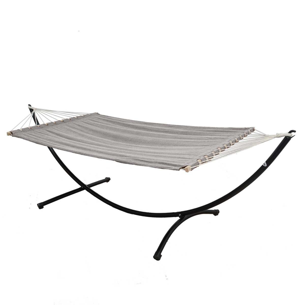 AMANKA Hängematte mit Gestell - 200 x 120 cm Doppelhängematte für 2 Personen - Baumwolle, XL Stabhängematte - Outdoor Relaxliege für Garten, Terrasse und Balkon
