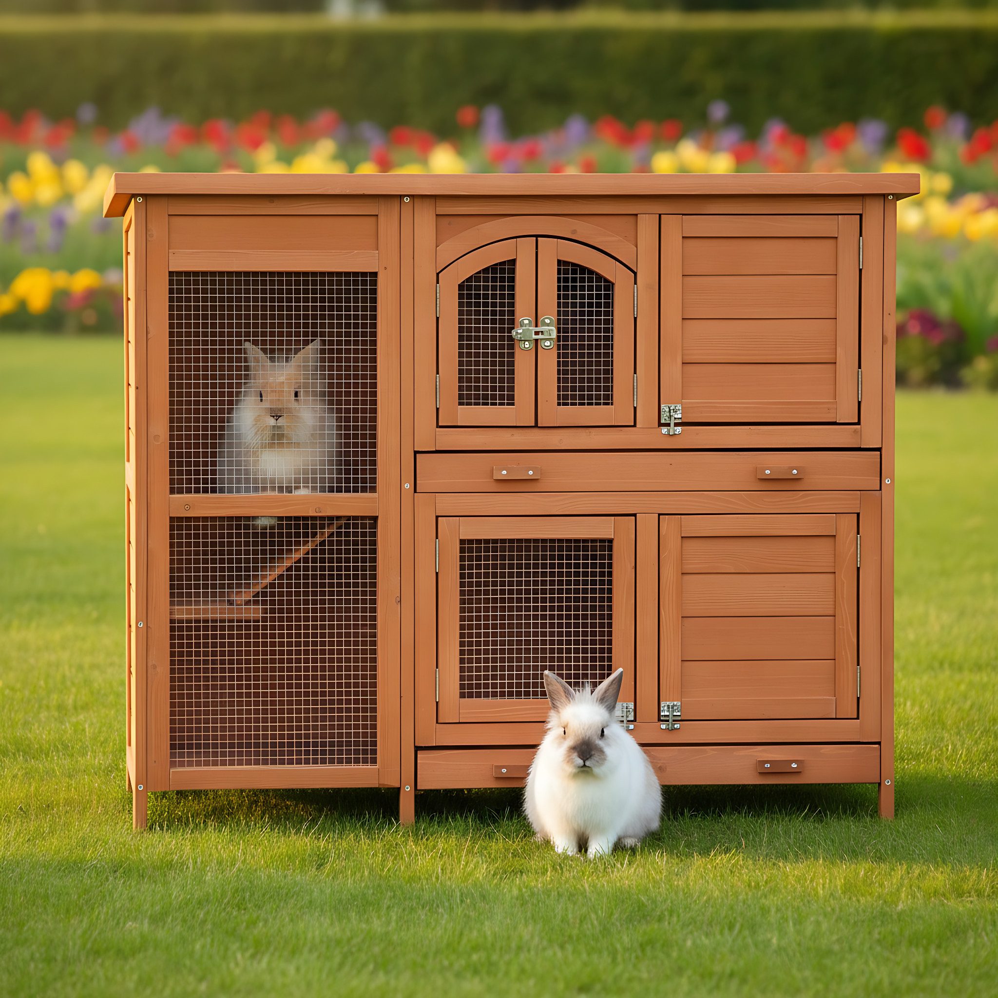 Zooprinz Kleintierstall Krümmel auf Holzfüßen 2 Etagen 122x104x48 cm (BxHxT günstig online kaufen