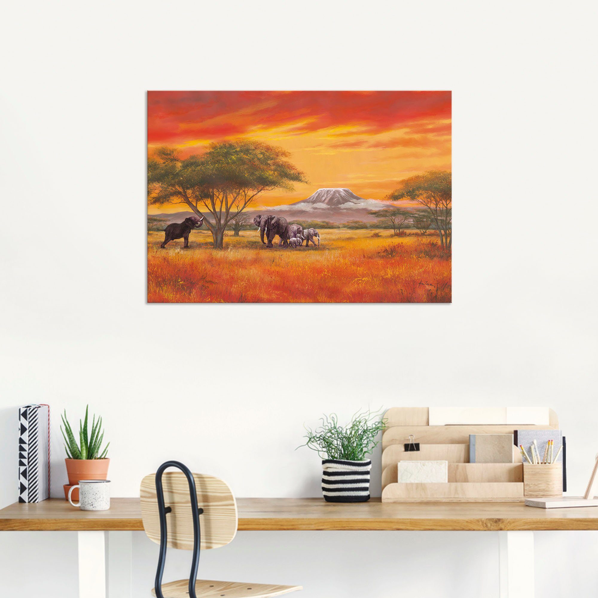 Artland Wandbild »Elefanten«, Elefanten Bilder (1 Stück), in vielen Größen & Produktarten - Alubild / Outdoorbild für den Außenbereich, Leinwandbild, Poster, Wandaufkleber / Wandtattoo auch für Badezimmer geeignet-HomeTrends