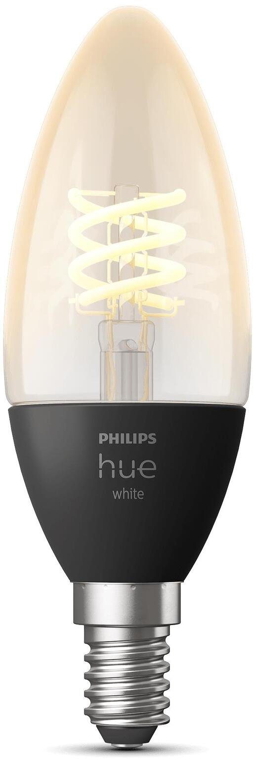 Philips Hue LED-Filament White E14 Kerze Einzelpack Filament 300lm, E14, 1 St., Warmweiß