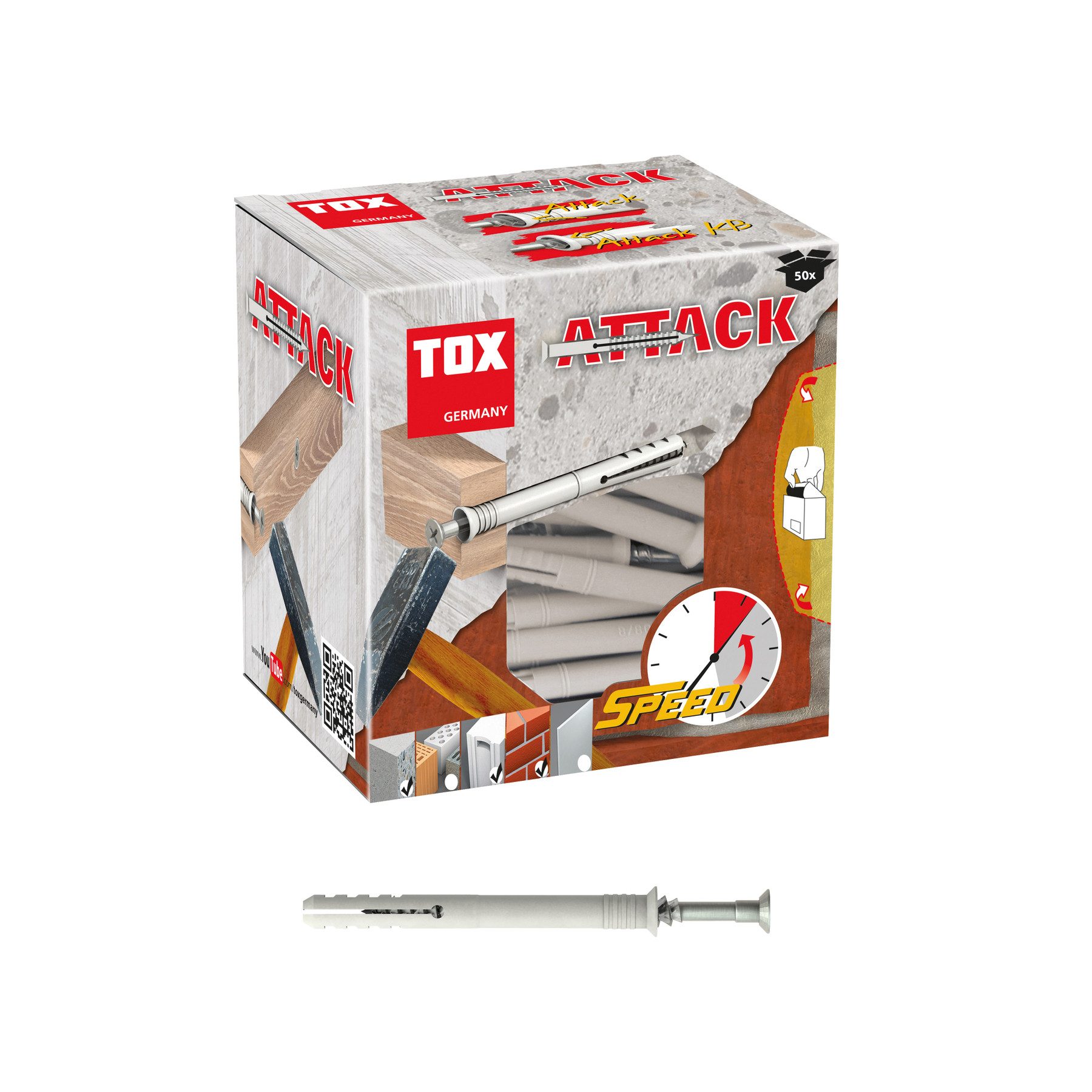 Tox Nageldübel TOX Nageldübel Attack, 5x40 mm, 50 Stück
