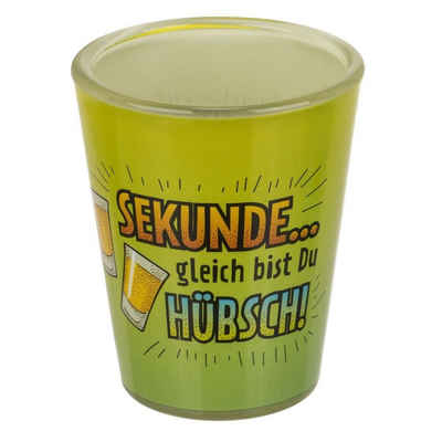 Marabellas Shop Schnapsglas Lustiges Shotglas mit Trinkspruch für 60 ml Schnapsglas ca. 5 x 6 cm, Glas, Party Gag