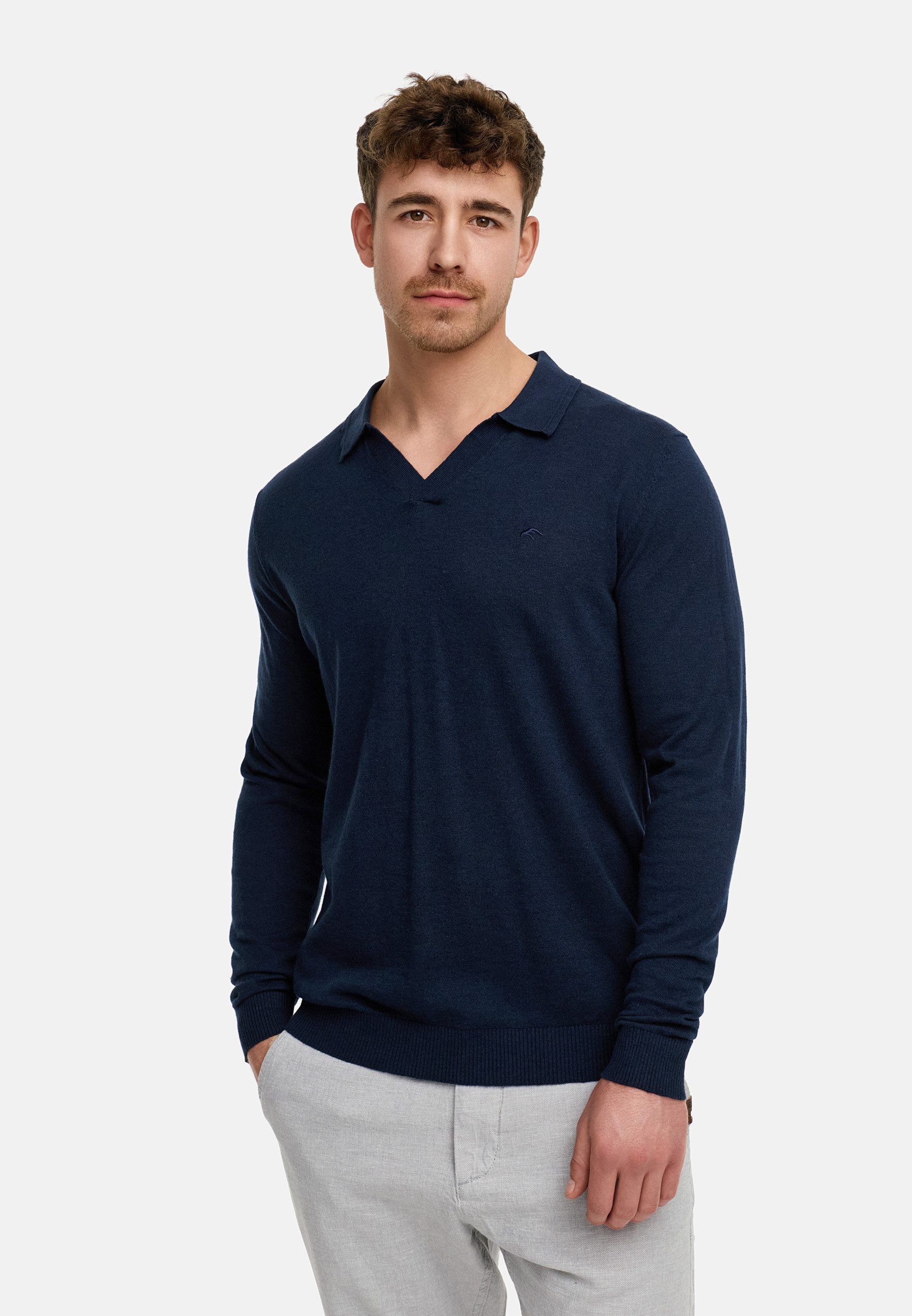 Indicode Strickpullover Herren INHagen Pullover Herrenpullover Leichter Feinstrick-Pullover mit Polokragen