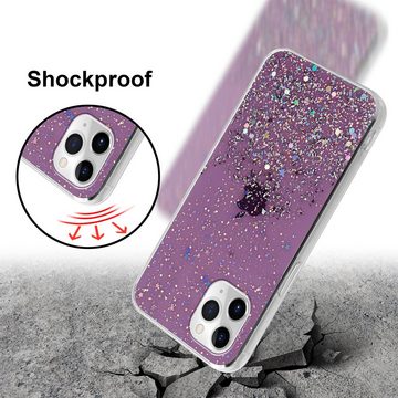 Cadorabo Handyhülle Apple iPhone 11 Apple iPhone 11, Flexible TPU Silikon Handy Schutzhülle - Hülle - mit Glitzer