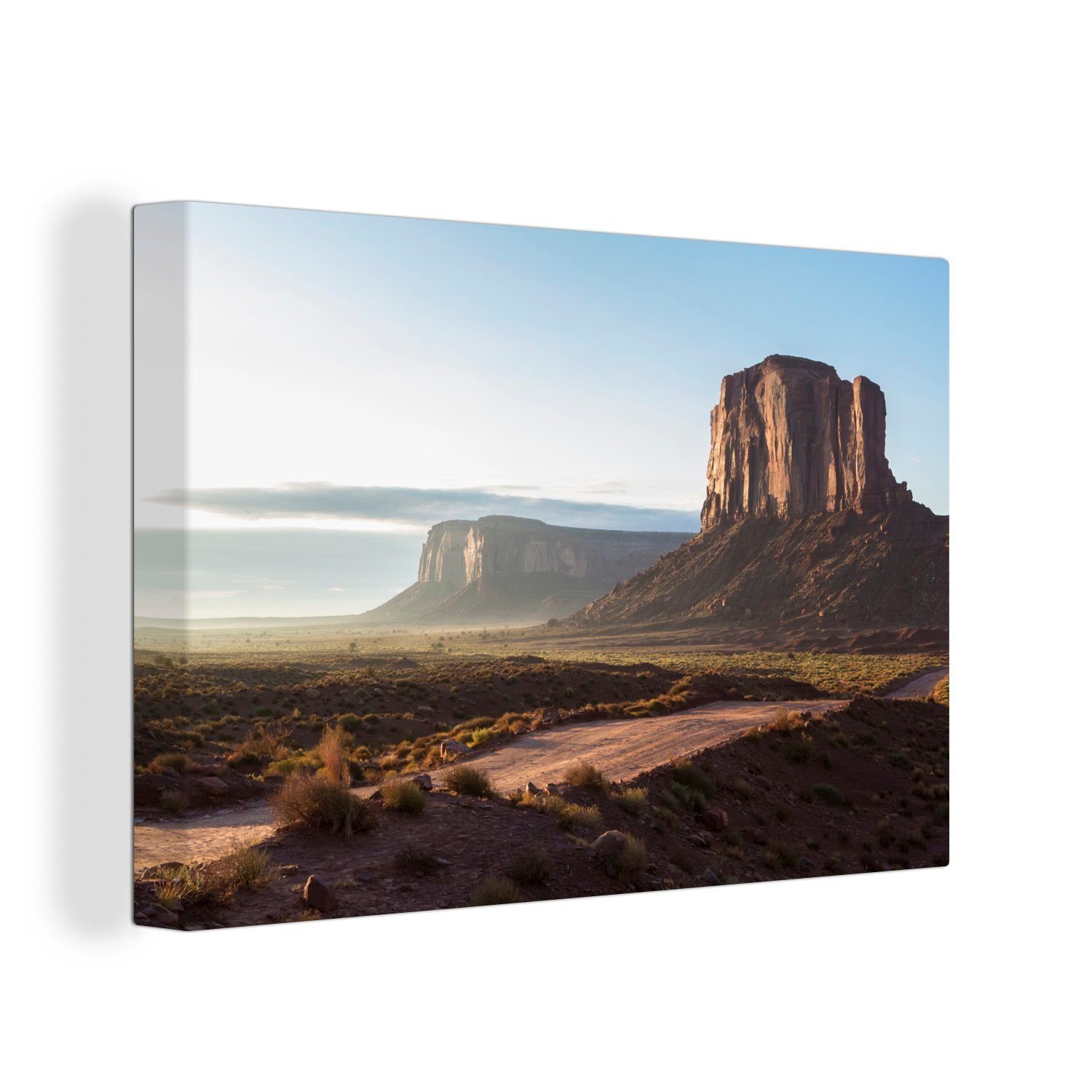OneMillionCanvasses® Leinwandbild Blick auf in Leinwandbilder, cm 30x20 das (1 St), Amerika, Aufhängefertig, Valley Wandbild Monument Wanddeko