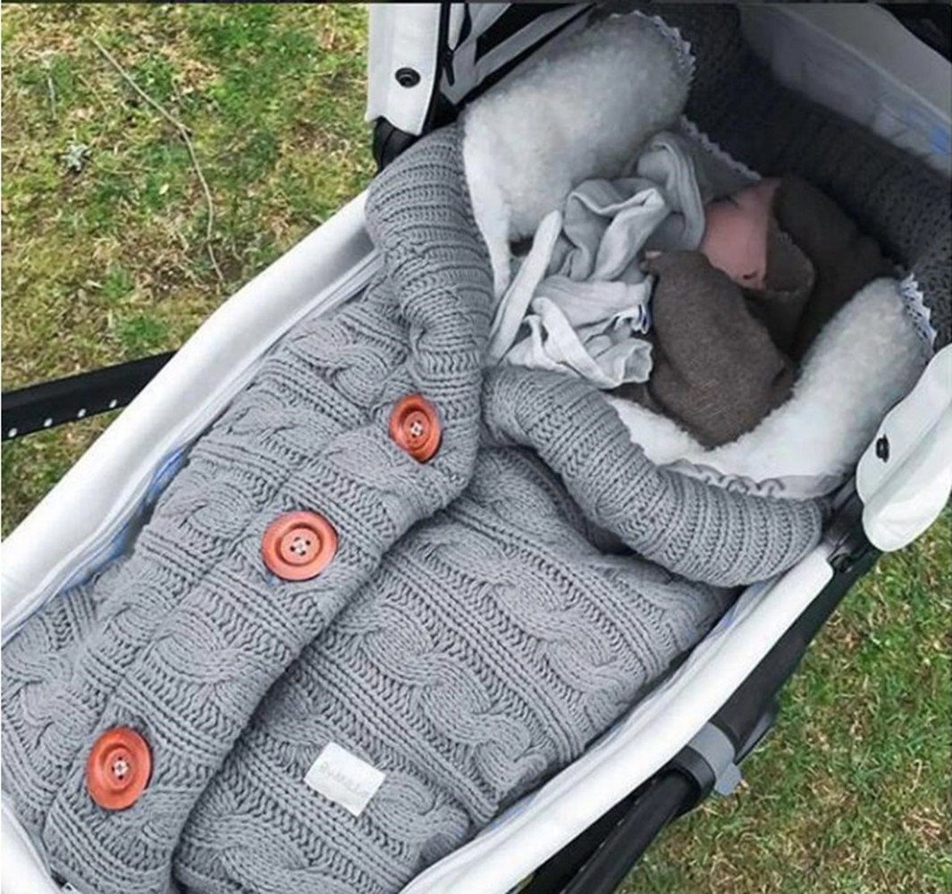 XDeer Babyschlafsack Baby Schlafsack für Kinderwagen Wickeldecke Wickelwickel Warmer, Warmer Schlafsack für Babys Neugeboren 0-12 Monat gray