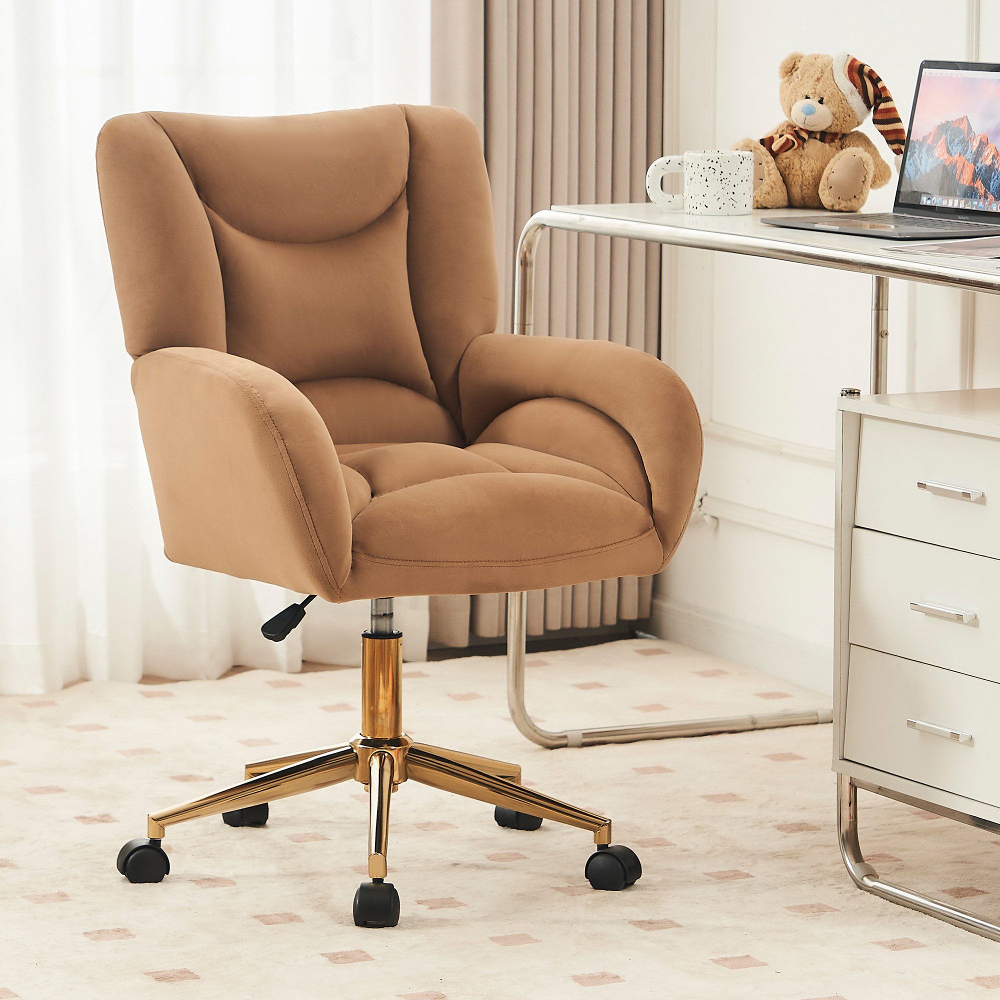 Celya Stuhl Höhenverstellbarer Drehstuhl,Relaxsessel,mit goldene Metallbein günstig online kaufen