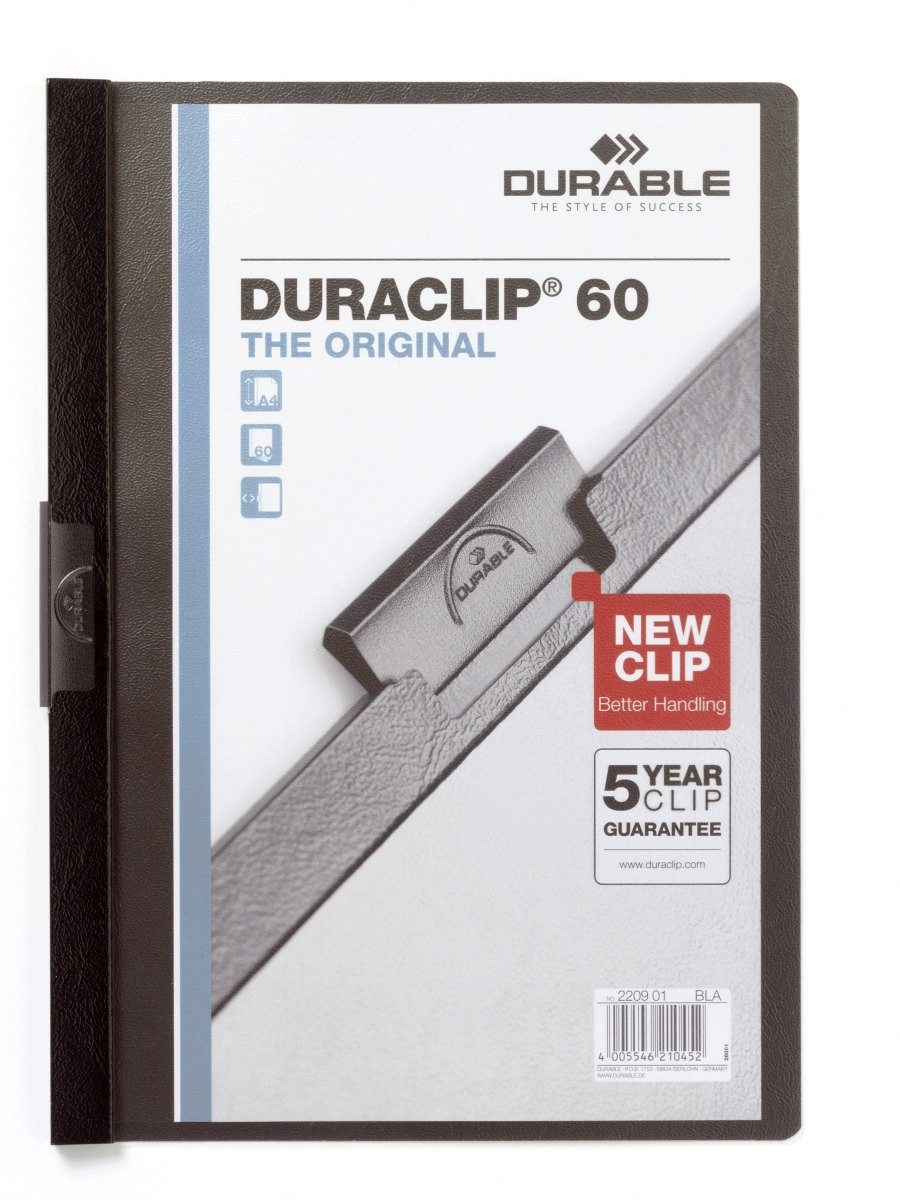 DURABLE Hefter Cliphefter Duraclip Original 60 schwarz Packung mit 25 Stück
