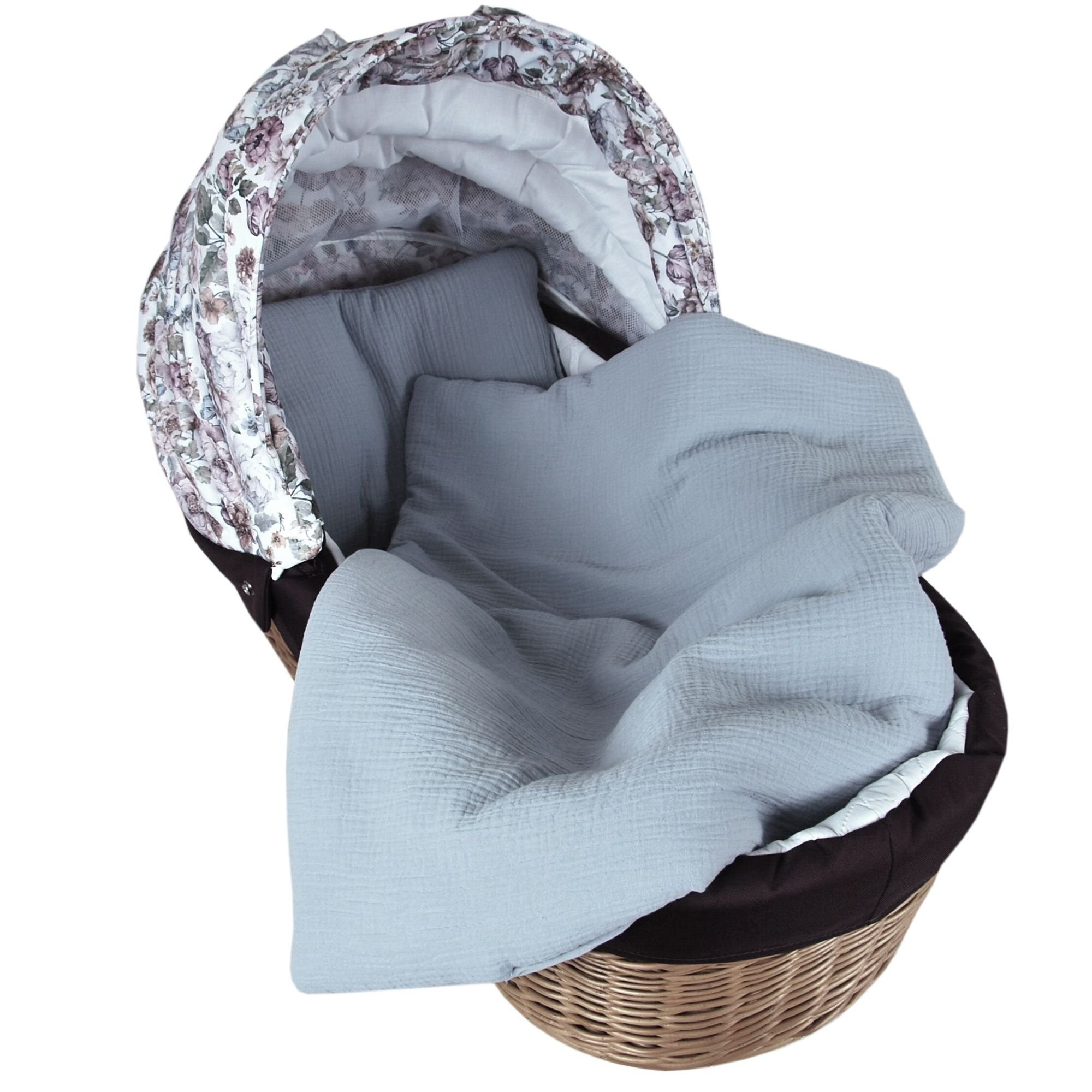 BabyLux, Kuscheldecke Musselin Grau Babydecke BabyLux Babydecke Kinderwagendecke 75x60cm,