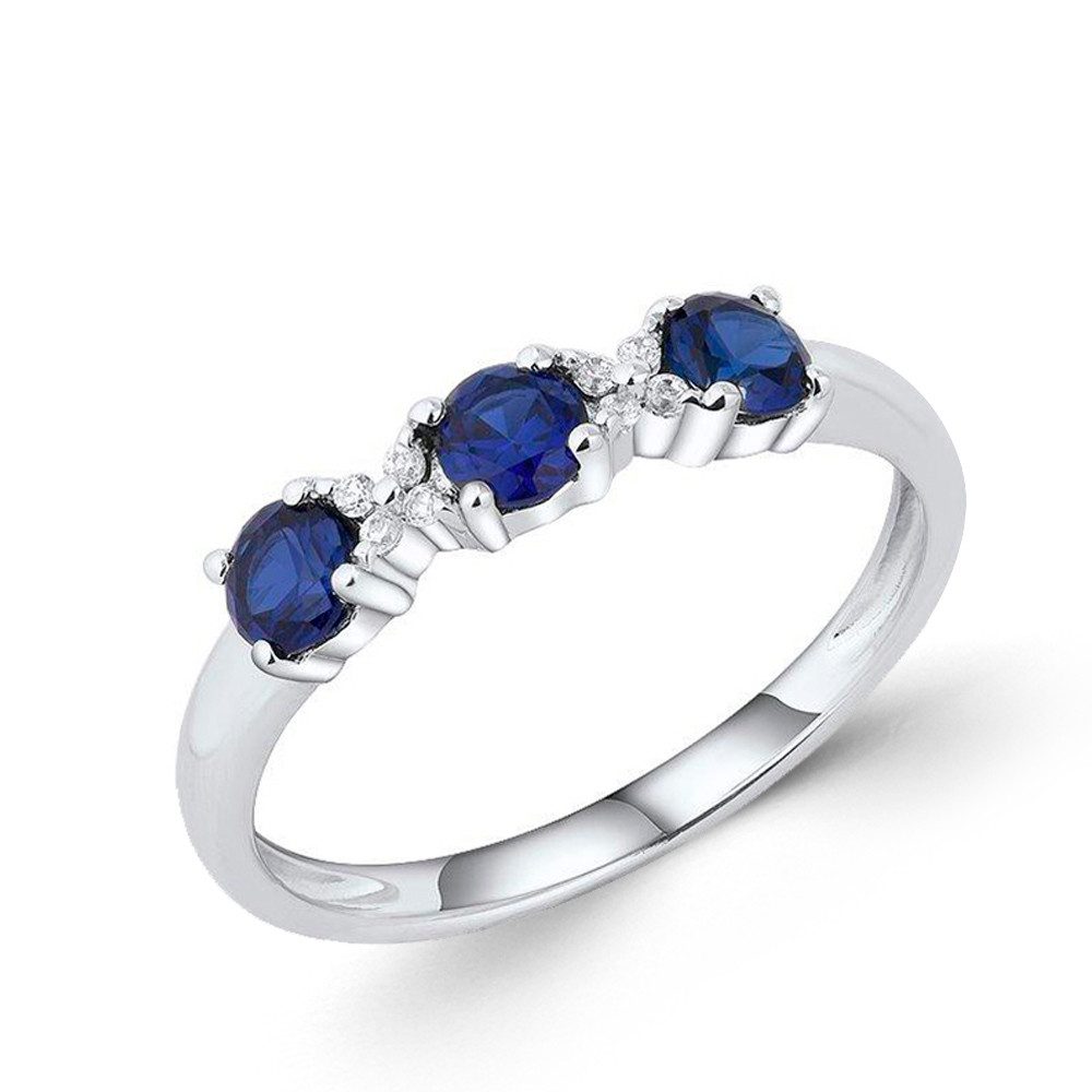 SOKOLOV Jewelry Silberring Damenring aus 925 Silber mit farblosen (1-tlg., und blauen Zirkonia), Sterlingsilber Silberschmuck für Damen