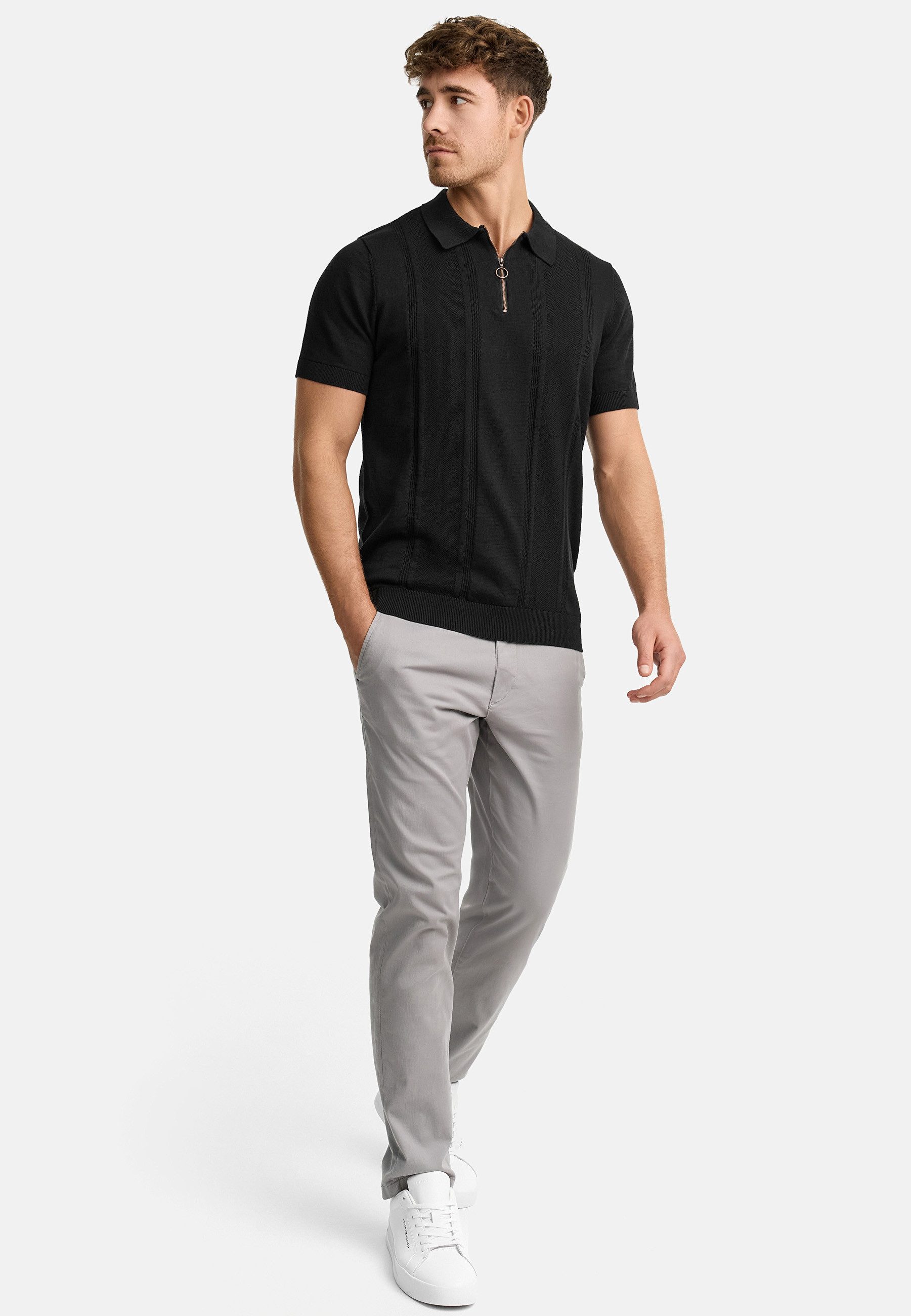 Indicode Poloshirt Herren INSago Polo Shirt Herrenshirt Kurzarm-Poloshirt mit Reißverschluss