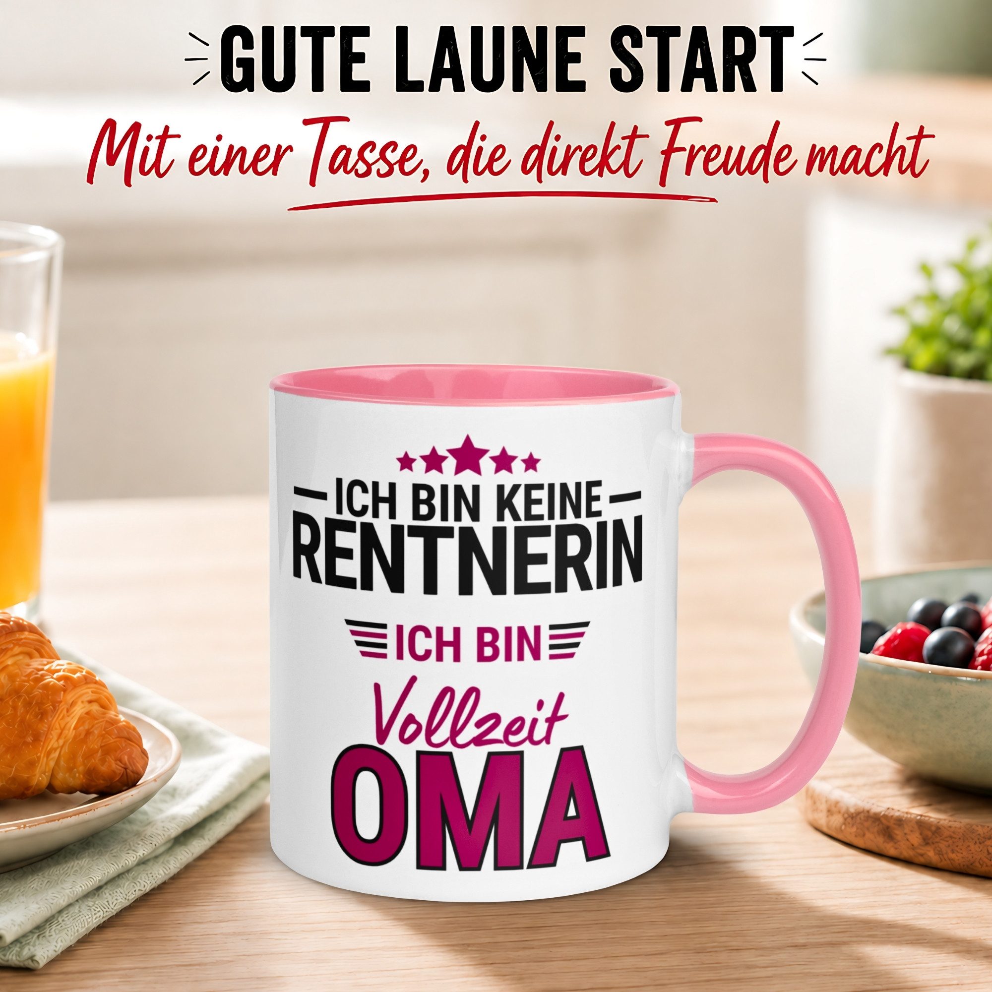 Momentals Tasse Rentnerin – Ich bin keine Rentnerin ich bin Vollzeit Oma – Rente Frau, Gratis Versand · Links-&Rechtshänder · Spülmaschinenfest