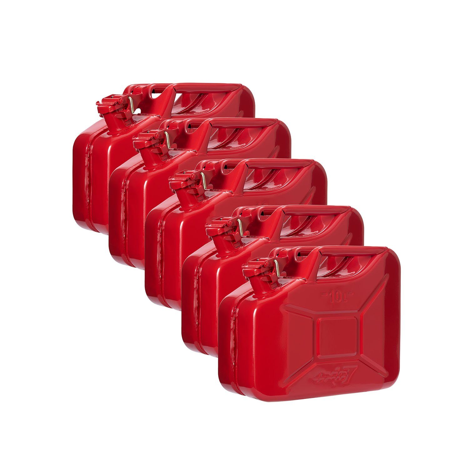 Lumaland Benzinkanister Oxid7 Metall 10l - Rot - 5 Stück (5 St), Kanister  Reservekanister Dieselkanister Ölkanister Heizöl Wasser Kraftstoff