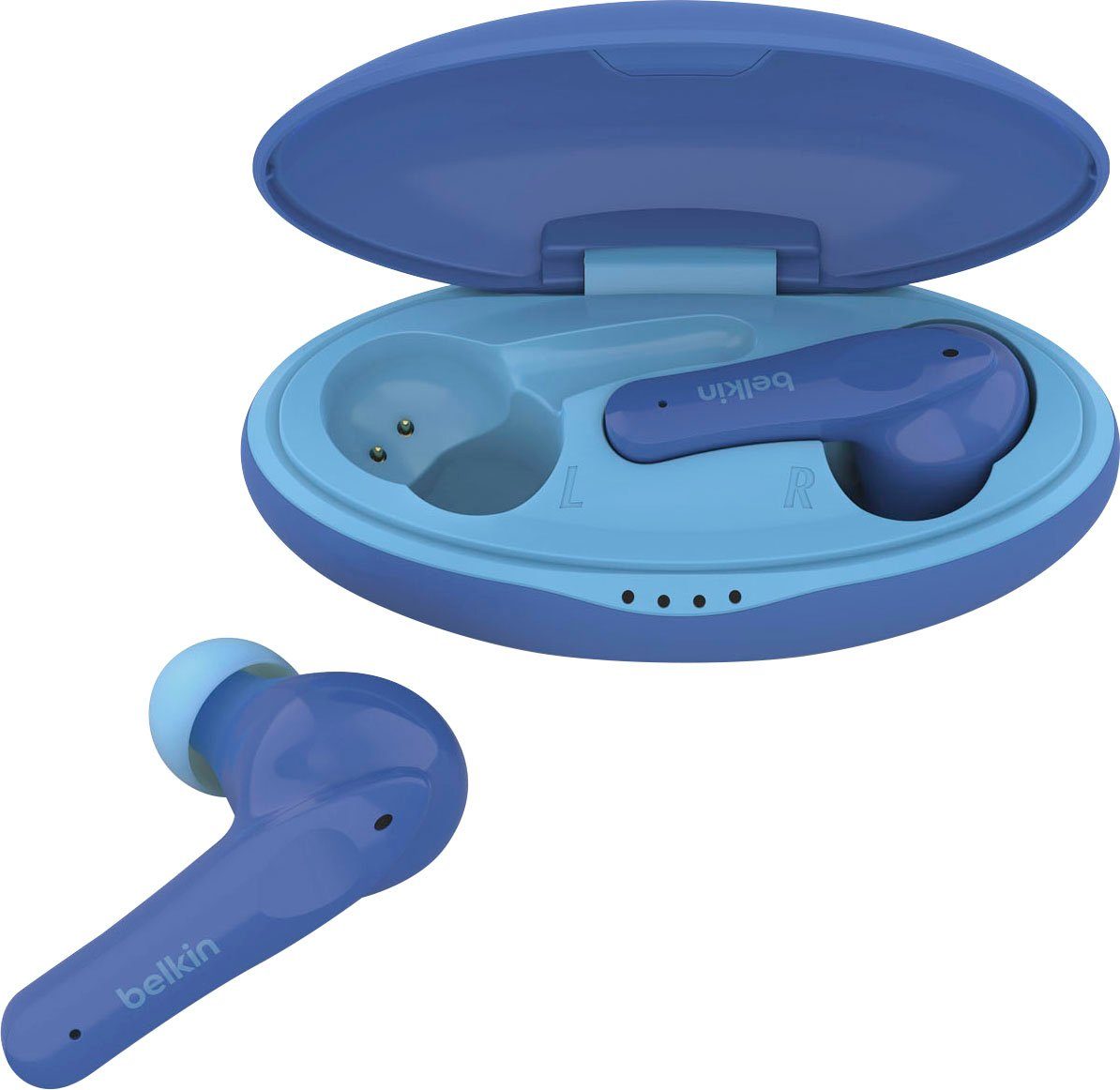 Belkin SOUNDFORM NANO - Kinder In-Ear-Kopfhörer wireless Kopfhörer (auf 85 dB begrenzt; am Kopfhörer) blau | Kinderkopfhörer
