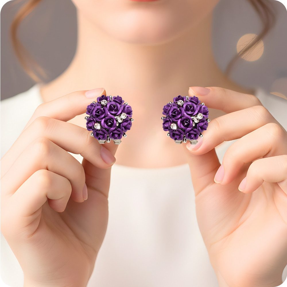 YouBella Ohrhänger-Set Jewellery Ohrringer Crystal Rose Form Floral Ohrstecker für Frauen (Enthaltene Komponenten: 1 Paar Ohrringe, Stilvoll, Party Wear, Mode, Geeignet für alle Anlässe), Kristall Rose Form Floral Ohrstecker