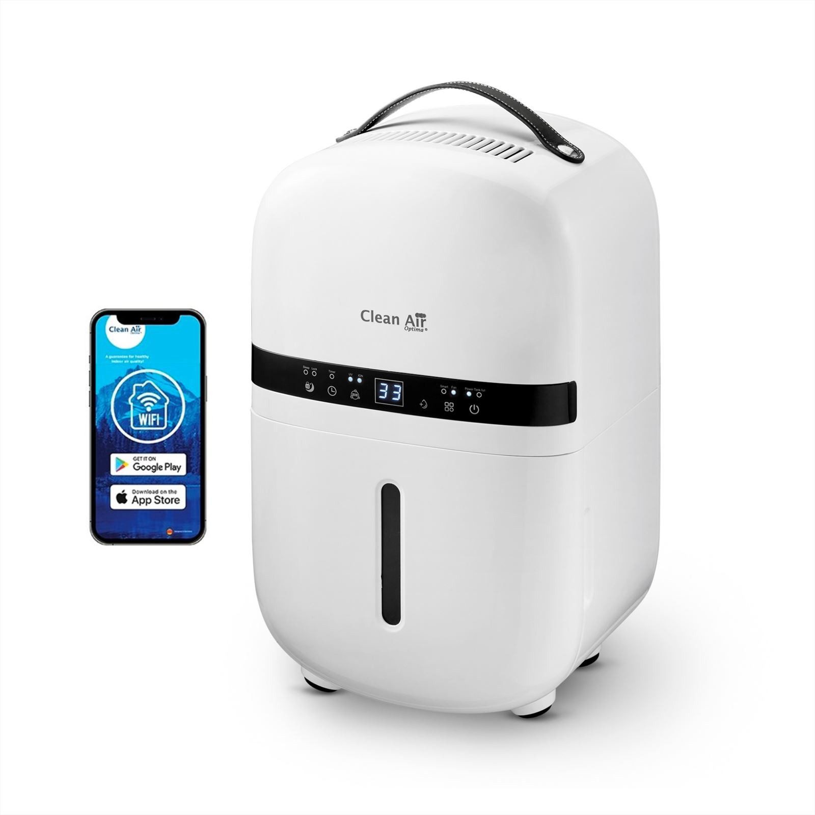 Clean Air Optima Luftentfeuchter Luftentfeuchter CA-702 Smart, Entfeuchtung 5 l/Tag, Tank 1,5 l, Clean Air Optima® App