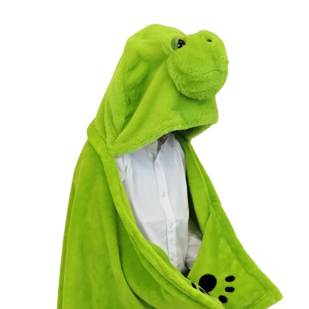 Babydecke Kuscheldecke Schmusedecke mit Kapuze Schildkröte130 cm x 100 cm, soma, Kuscheldecke für kinder zum schmusen