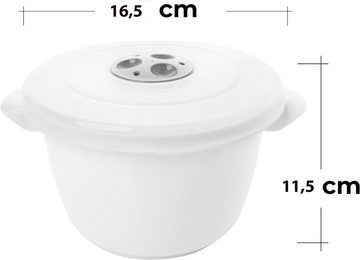 2friends Mikrowellenbehälter 4er Set Mikrowellengeschirr mit Deckel, Dampfregelventil und Griff, Kunststoff, (2 Stück V = 1l, 2 Stück V=1,5 l), Mikrowellen Geschirrset aus lebensmittelechtem Kunststoff Weiß