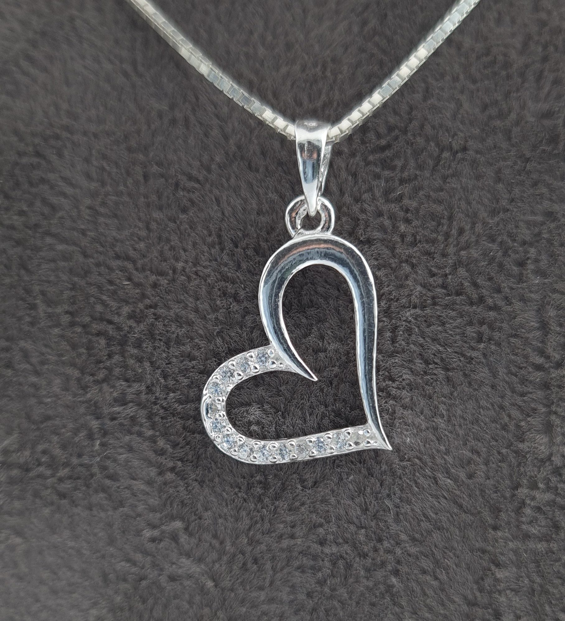 NAHLE Kette mit Anhänger Silberkette Herz Halskette (inklusive Schmuckbox), günstig online kaufen