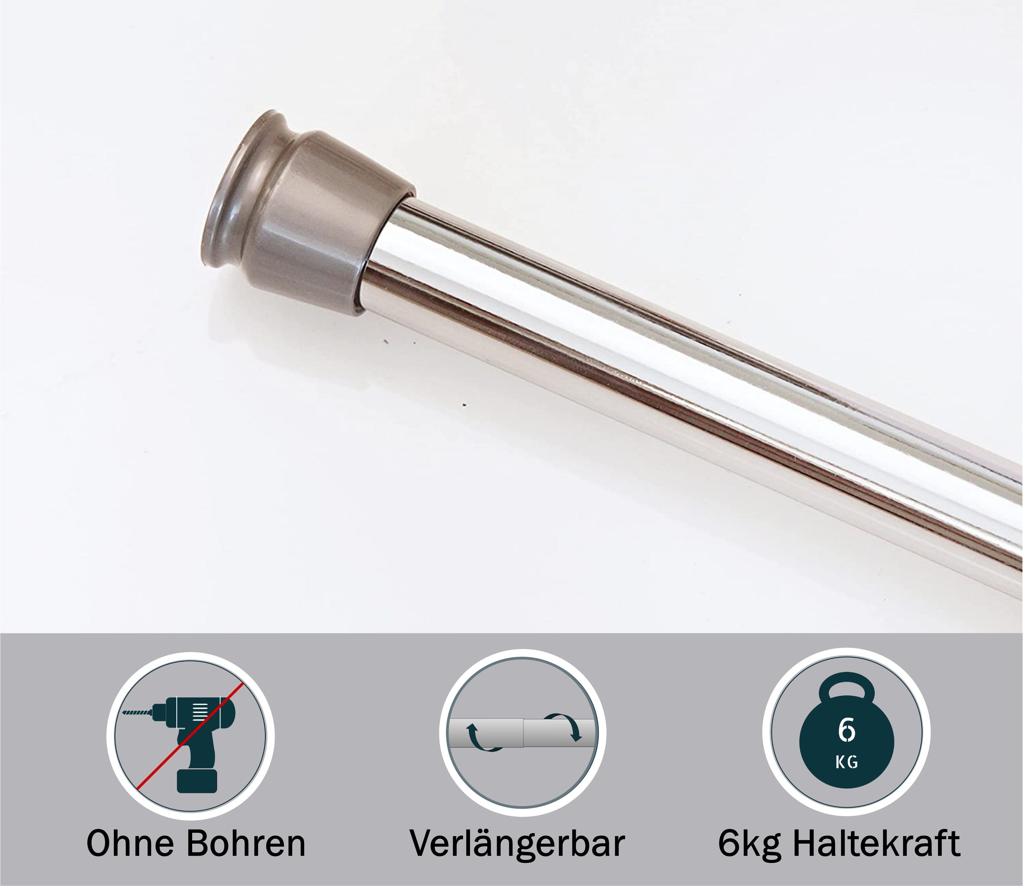 cm silber Moonlight, ohne Bohren, abdunkelnd, Türgardine Klemmstange Hellgrau hellgrau 55-90 Vorhang mit Thermo (Moonlight) Ösen, Polyester, Tür, mit verdunkelnd blickdicht, Stange tinycurtains, Türvorhang