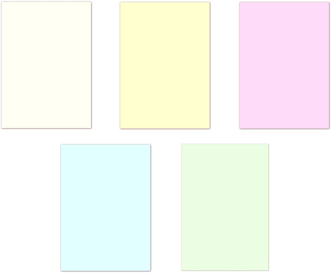 LYSCO Briefpapier Buntpapier SET - Pastell DIN A4 bunter Briefbogen (LCP-118), exzellente Durchsicht, sehr gute Qualität