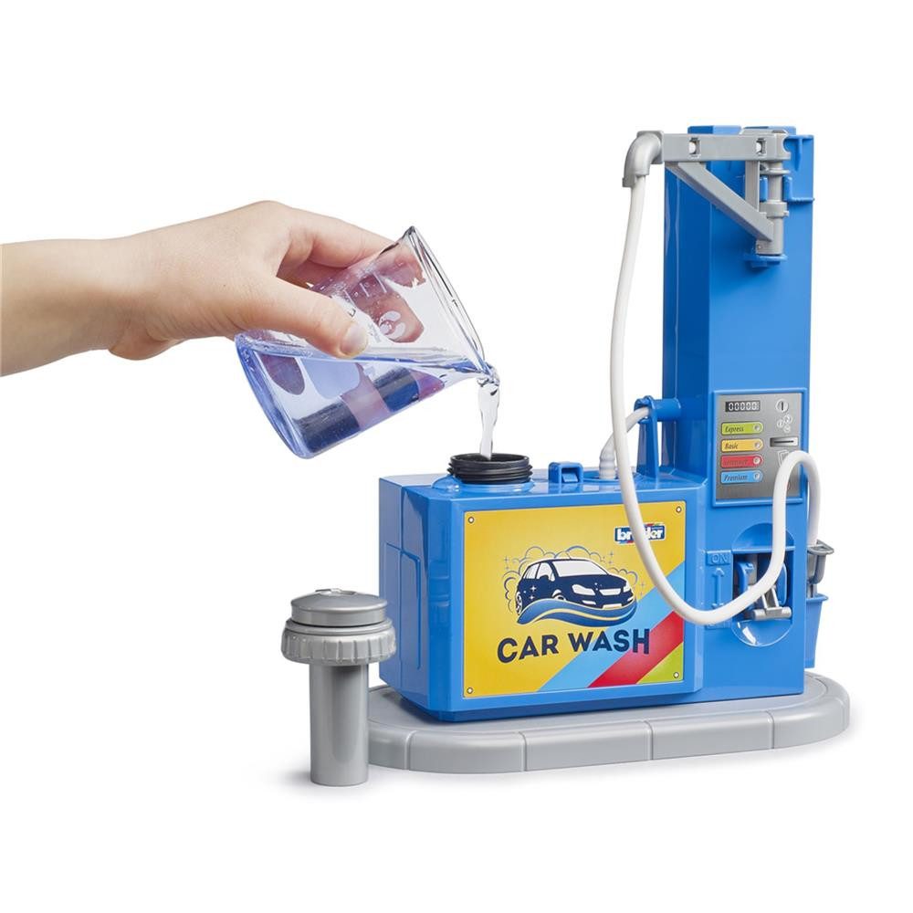 Bruder® Spiel-Gebäude 62113 Tankstelle und Waschplatz bworld Modellfahrzeug Zubehör, Spielzeug Autowaschanlage mit Wassertank und E-Auto Ladestation