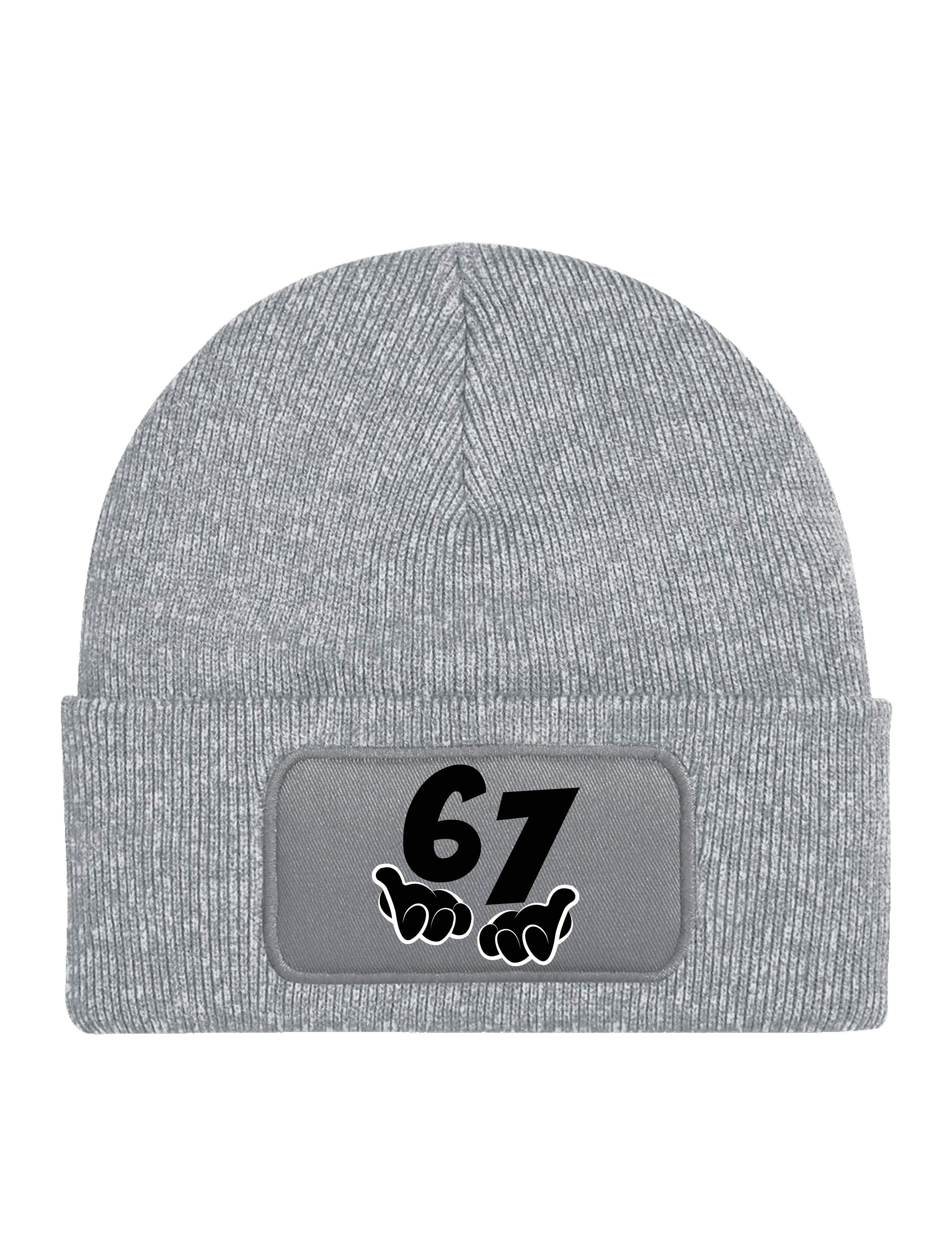 Youth Designz Beanie Unisex Kinder Beanie Mütze "67" echte Dorfkinder Print Geschenk mit lustigem Aufdruck für Jungen und Mädchen Statement