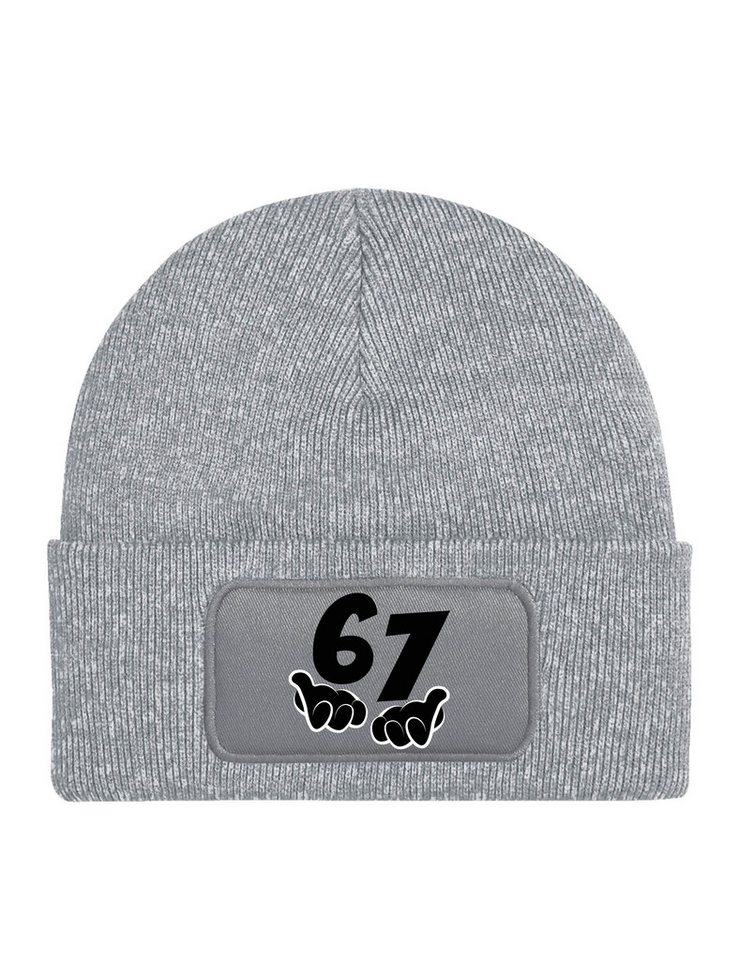 Youth Designz Beanie Unisex Kinder Beanie Mütze "67" echte Dorfkinder Print Geschenk mit lustigem Aufdruck für Jungen und Mädchen Statement