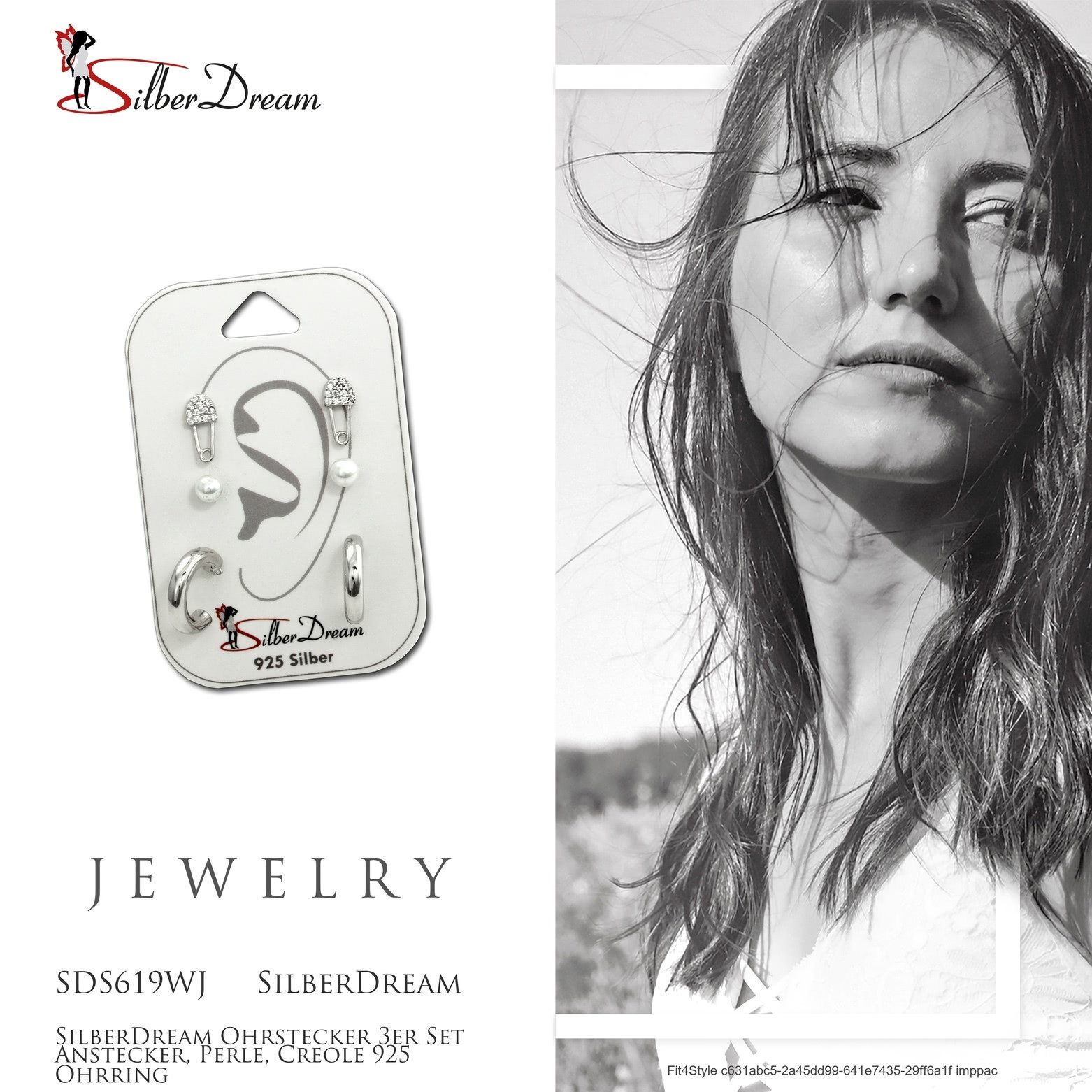 SilberDream Paar Ohrstecker SilberDream Zirkonia Kunstperle 3er Set (Ohrstecker, 3-tlg), Ohrstecker (Anstecker, Perle, Creole) 925 Sterling Silber, Farbe: weiß