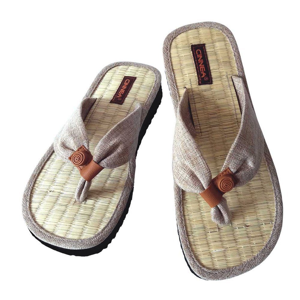 CINNEA CAMI Sandalette mit Binsen-Fußbett, Zehentrenner, Handgefertigt