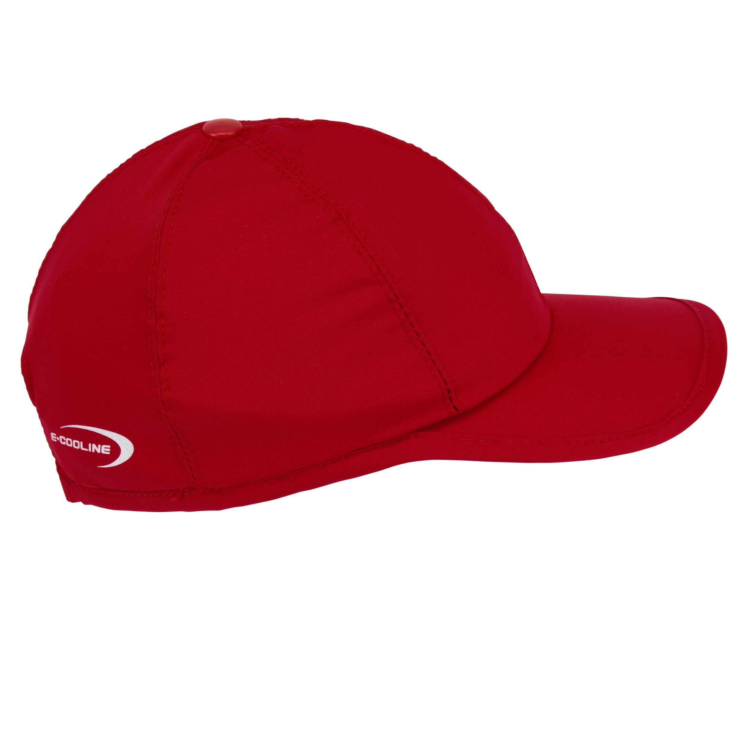 E.COOLINE Baseball Cap - Anziehen Wasser - Klimaanlage mit durch Mütze zum Aktivierung aktiv Kühlung Rot kühlende