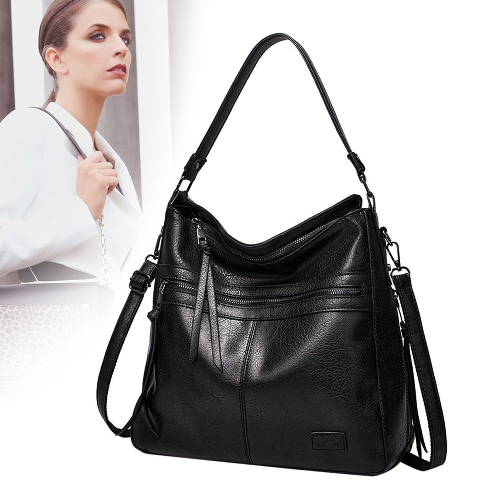 TAN.TOMI Schultertasche Damen Schultertasche Groß Shopper Handtasche, Synth günstig online kaufen