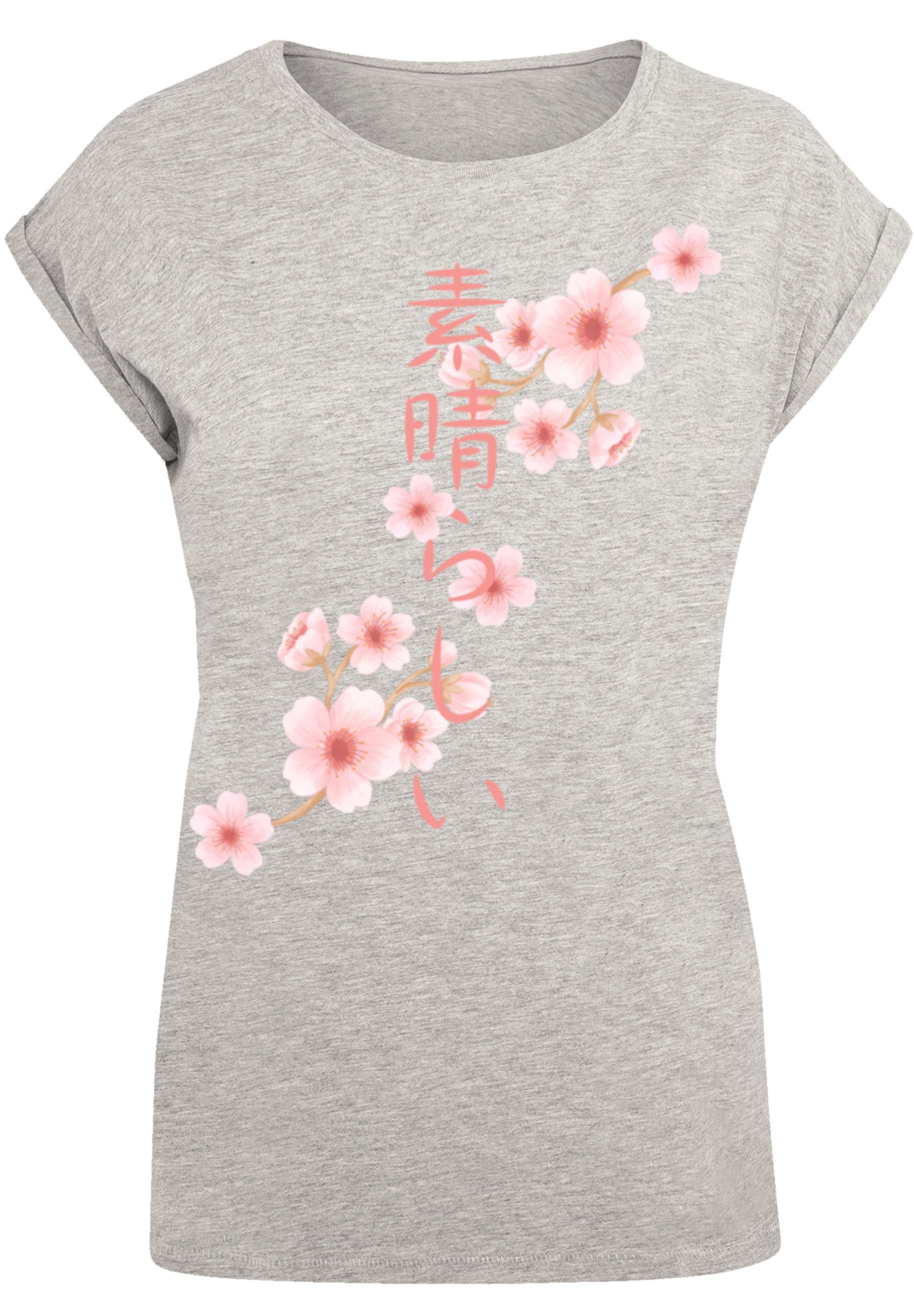 Asien SIZE T-Shirt Print F4NT4STIC PLUS Kirschblüten