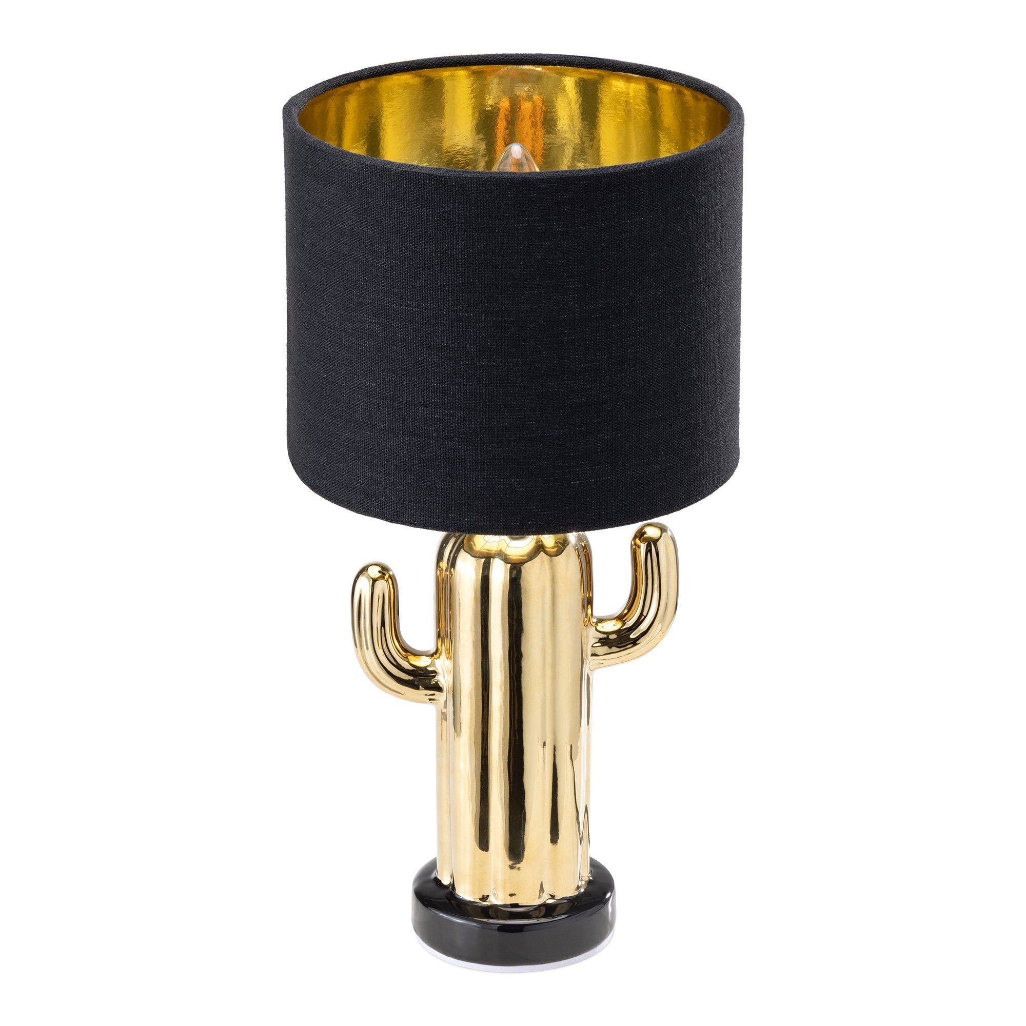 Navaris Schreibtischlampe Tischlampe Kaktus Design Deko Lampe für Nachttisch oder Beistelltisch Gold