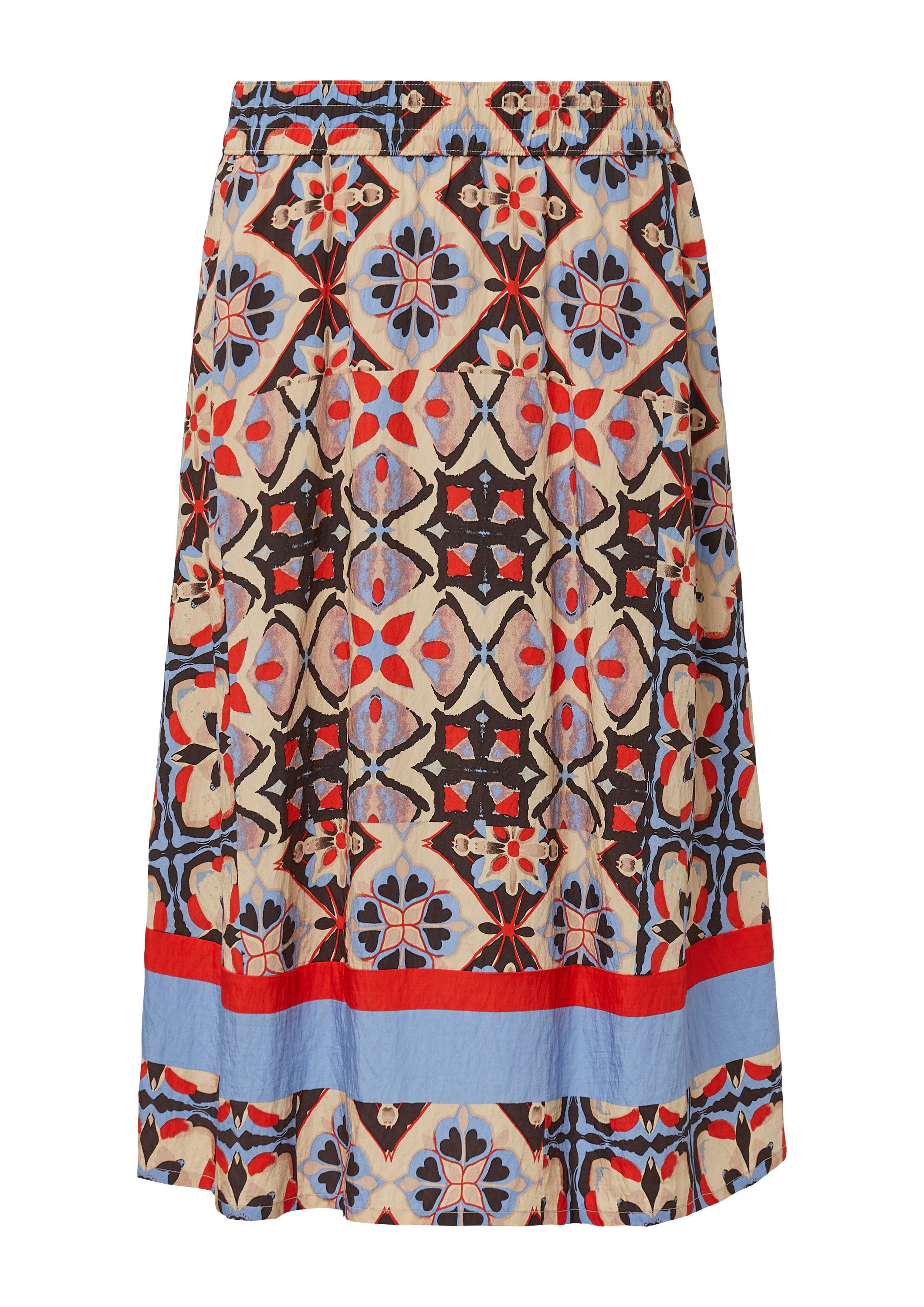 comma Midikleid Rock Ausgestellter Midi-Rock aus Viskosemix mit All-over-Pr günstig online kaufen