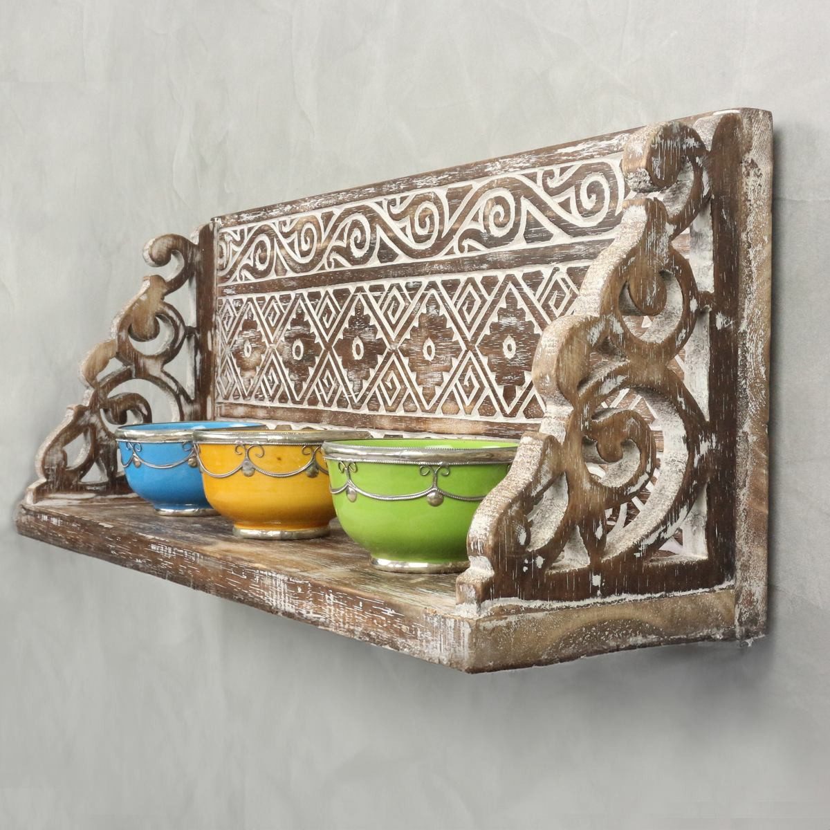 Oriental Galerie Wandregal Wandregal Wandbrett beidseitig verwendbar braun, günstig online kaufen